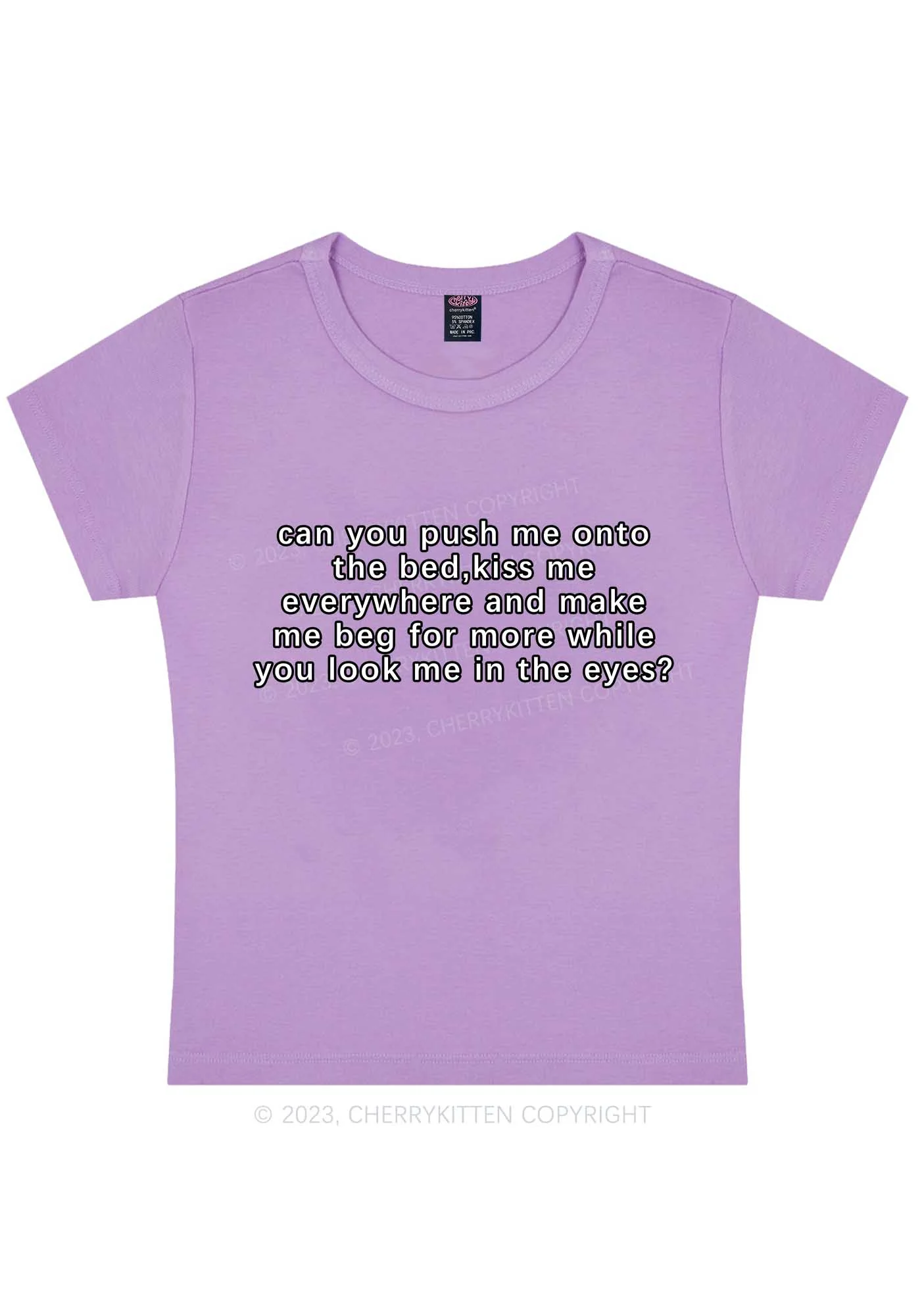 Curvy Push Me Onto Bed Y2K Baby Tee Cherrykitten - Image 4
