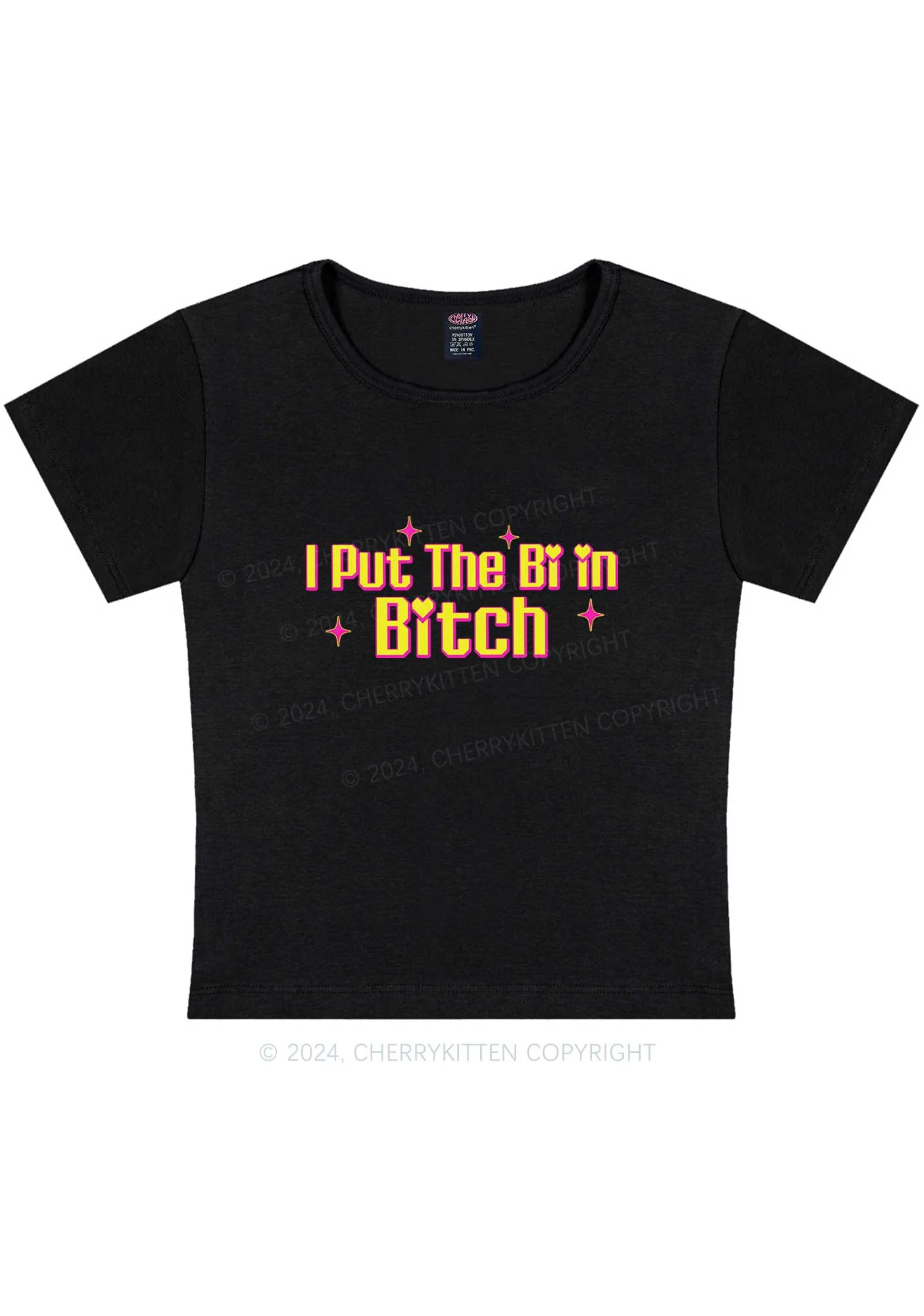 Curvy Put The Bi In Bxxch Y2K Baby Tee Cherrykitten - Image 3