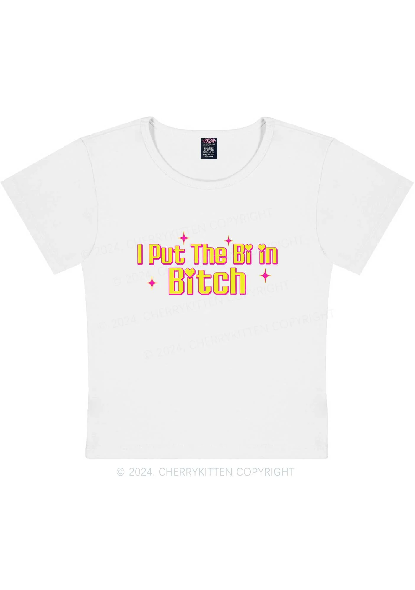 Curvy Put The Bi In Bxxch Y2K Baby Tee Cherrykitten - Image 4