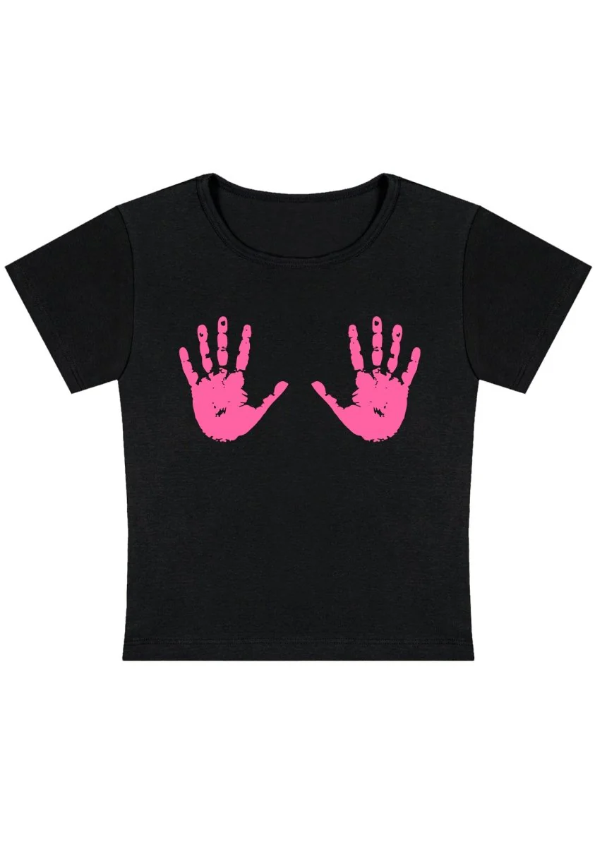 Curvy Put Your Hands Right Baby Tee - Image 3