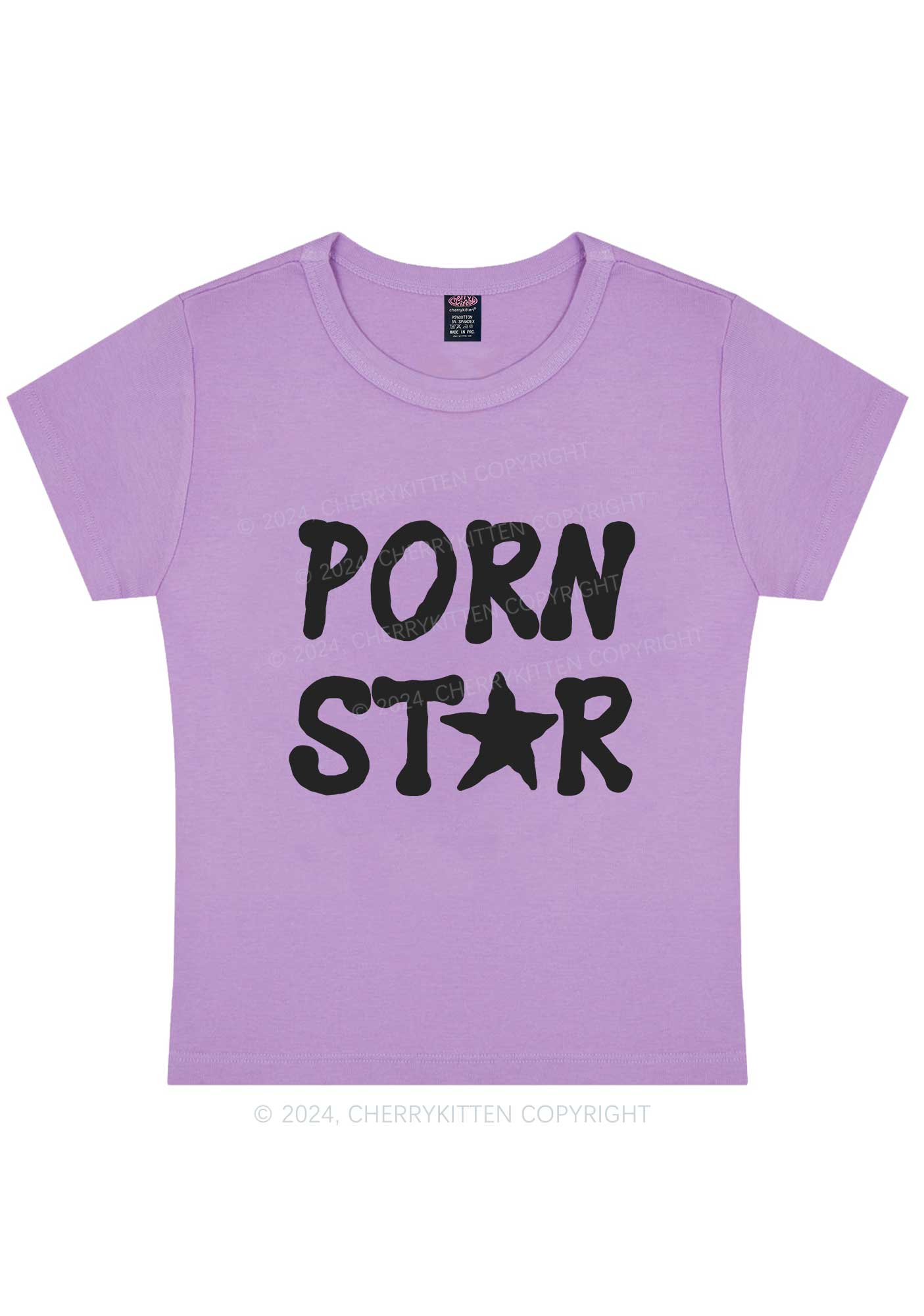 Curvy Pxrn Star Y2K Baby Tee Cherrykitten - Image 4