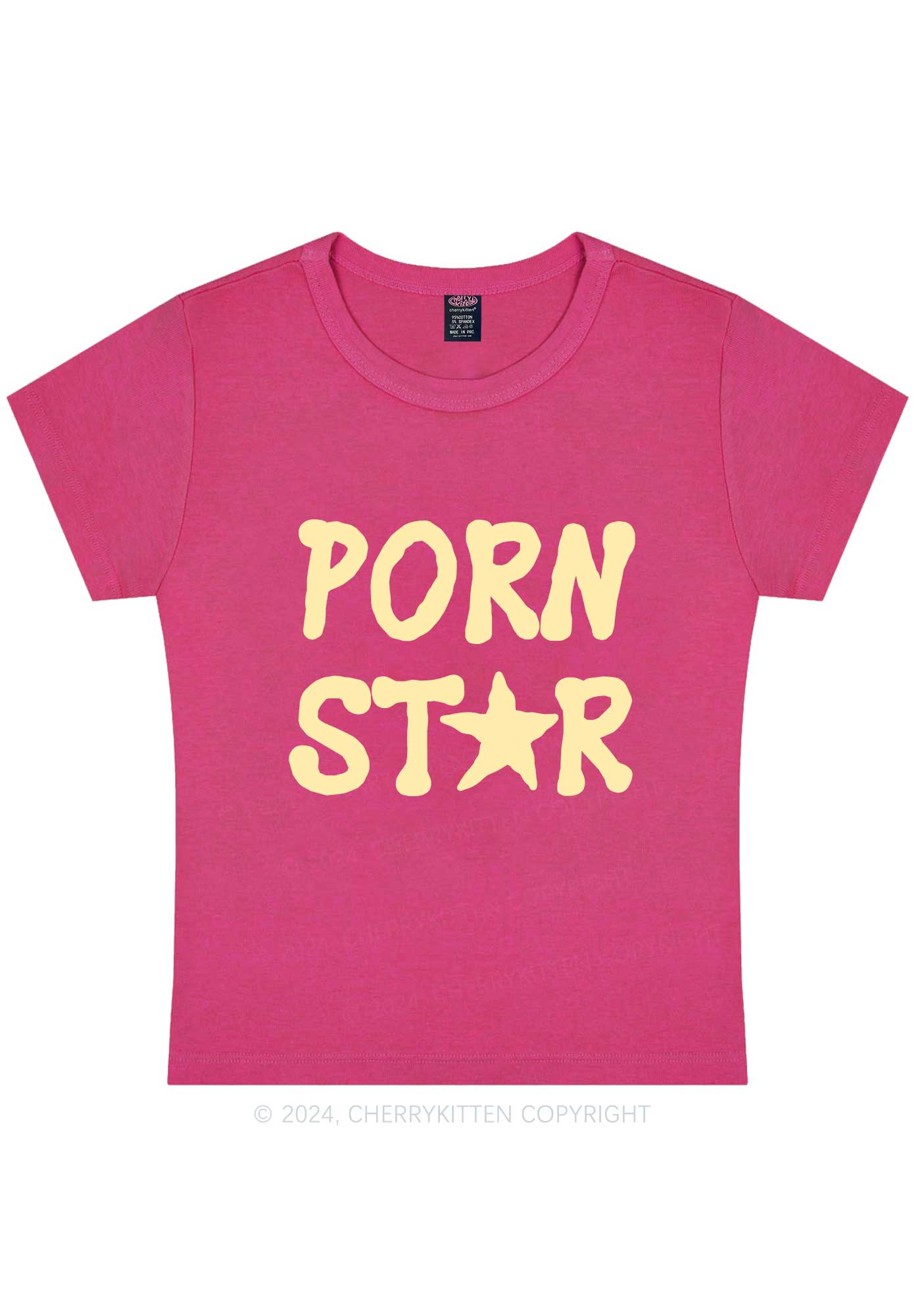 Curvy Pxrn Star Y2K Baby Tee Cherrykitten - Image 5