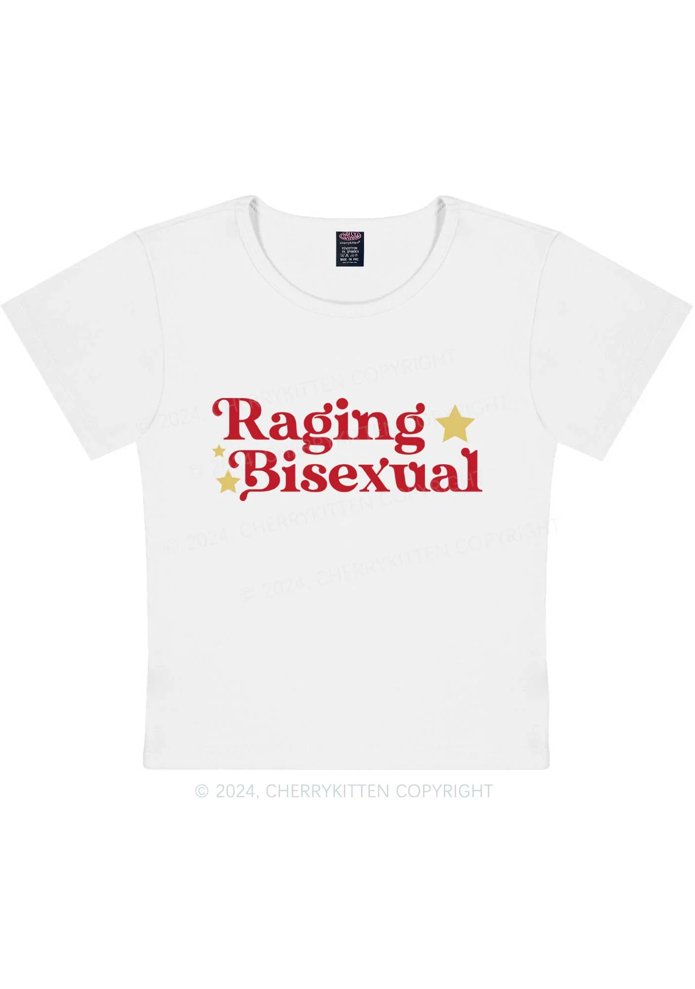 Curvy Raging Bisexual Stars Y2K Baby Tee Cherrykitten - Image 2