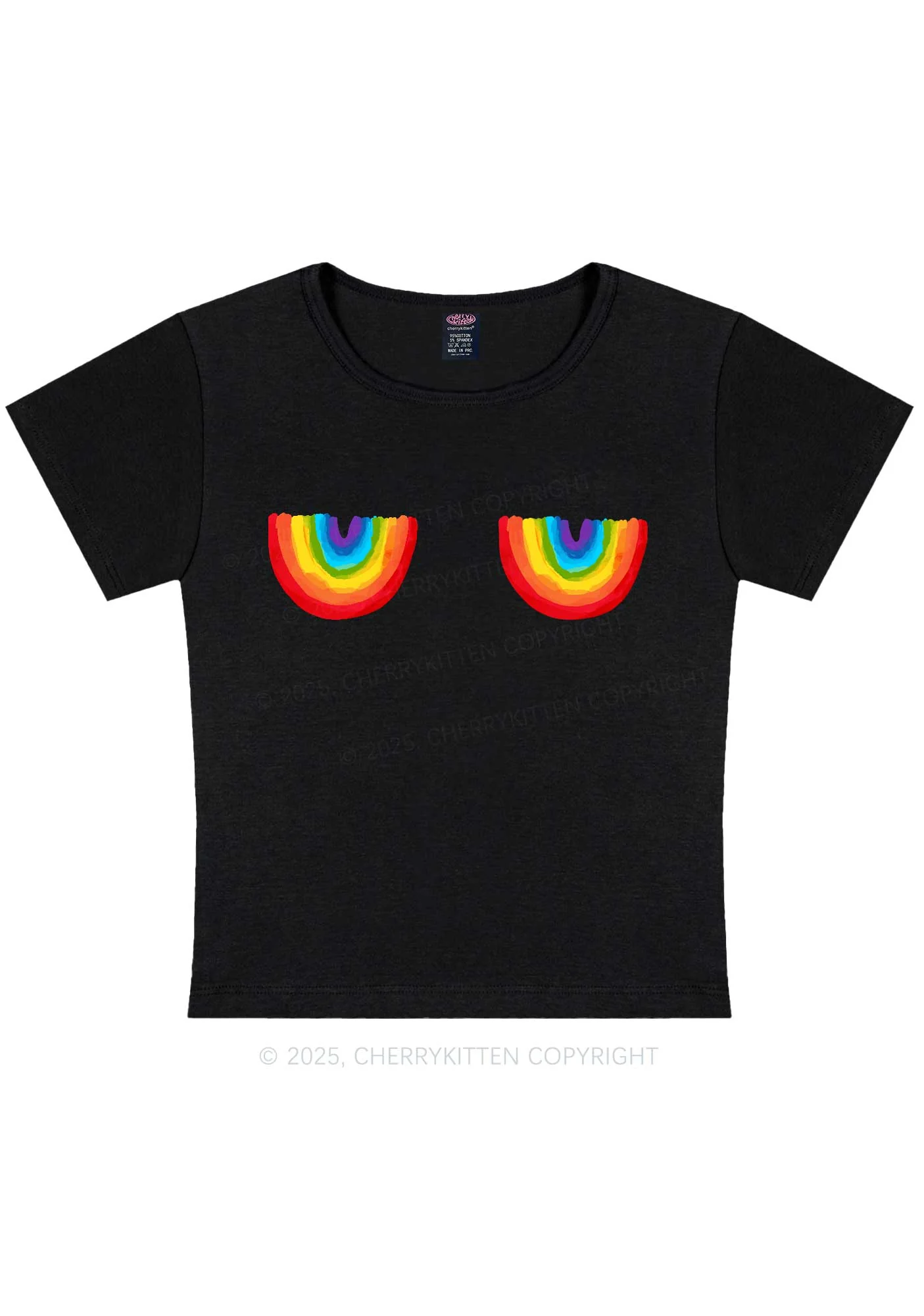 Curvy Rainbow Bxxb Y2K Baby Tee Cherrykitten - Image 3