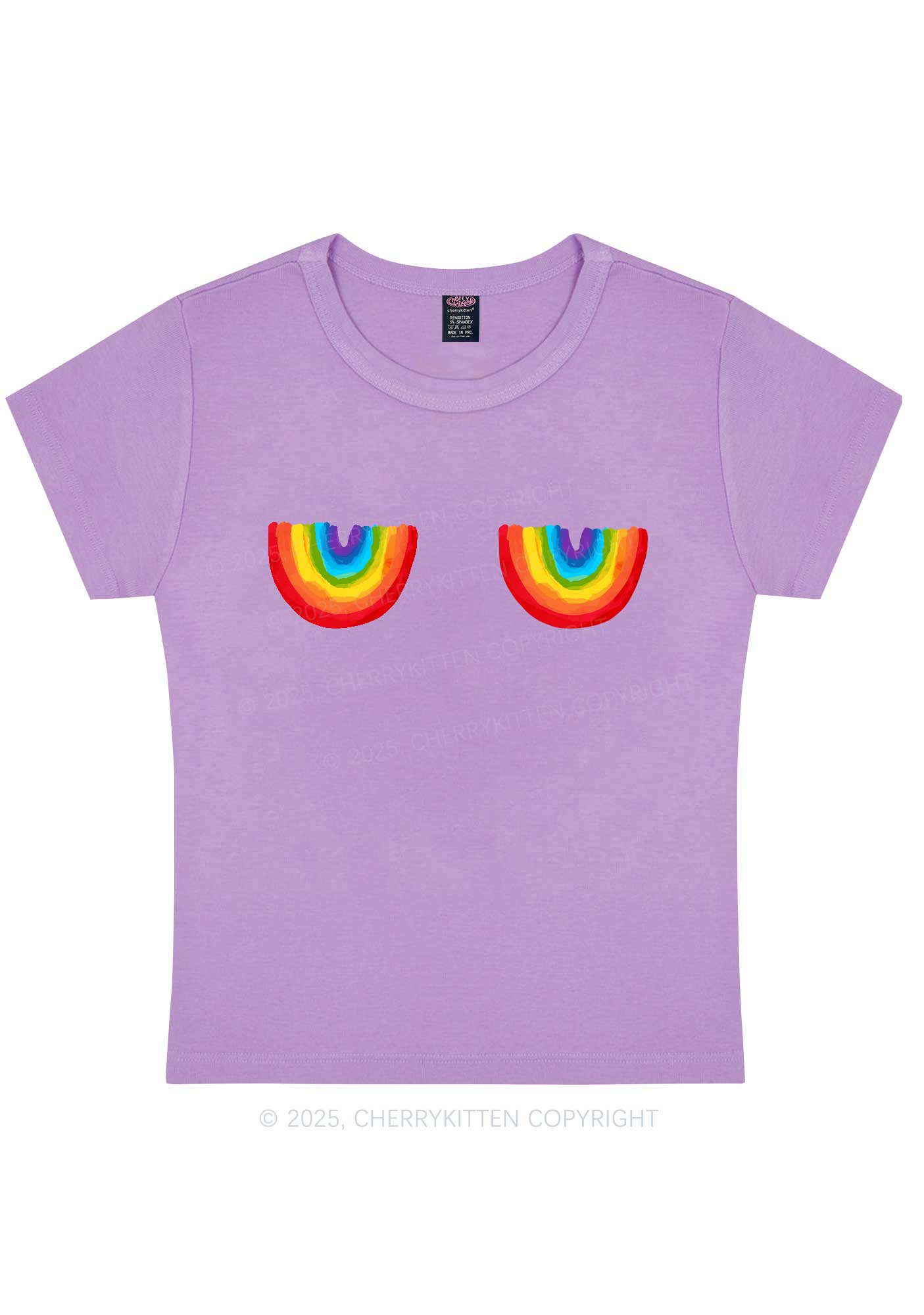 Curvy Rainbow Bxxb Y2K Baby Tee Cherrykitten - Image 4
