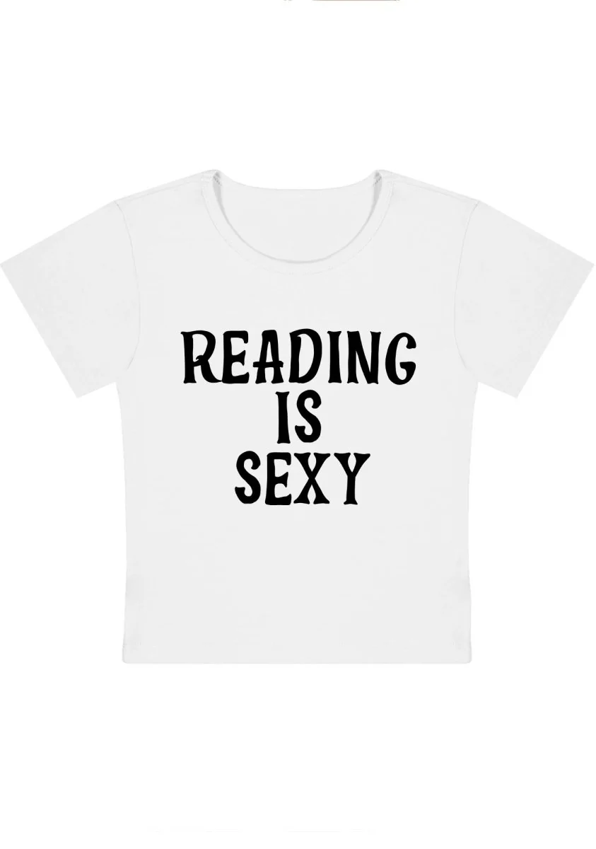Curvy Reading Is Sxxx Baby Tee - Image 2
