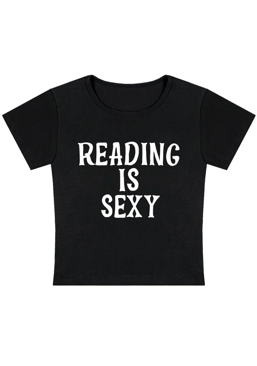 Curvy Reading Is Sxxx Baby Tee - Image 3