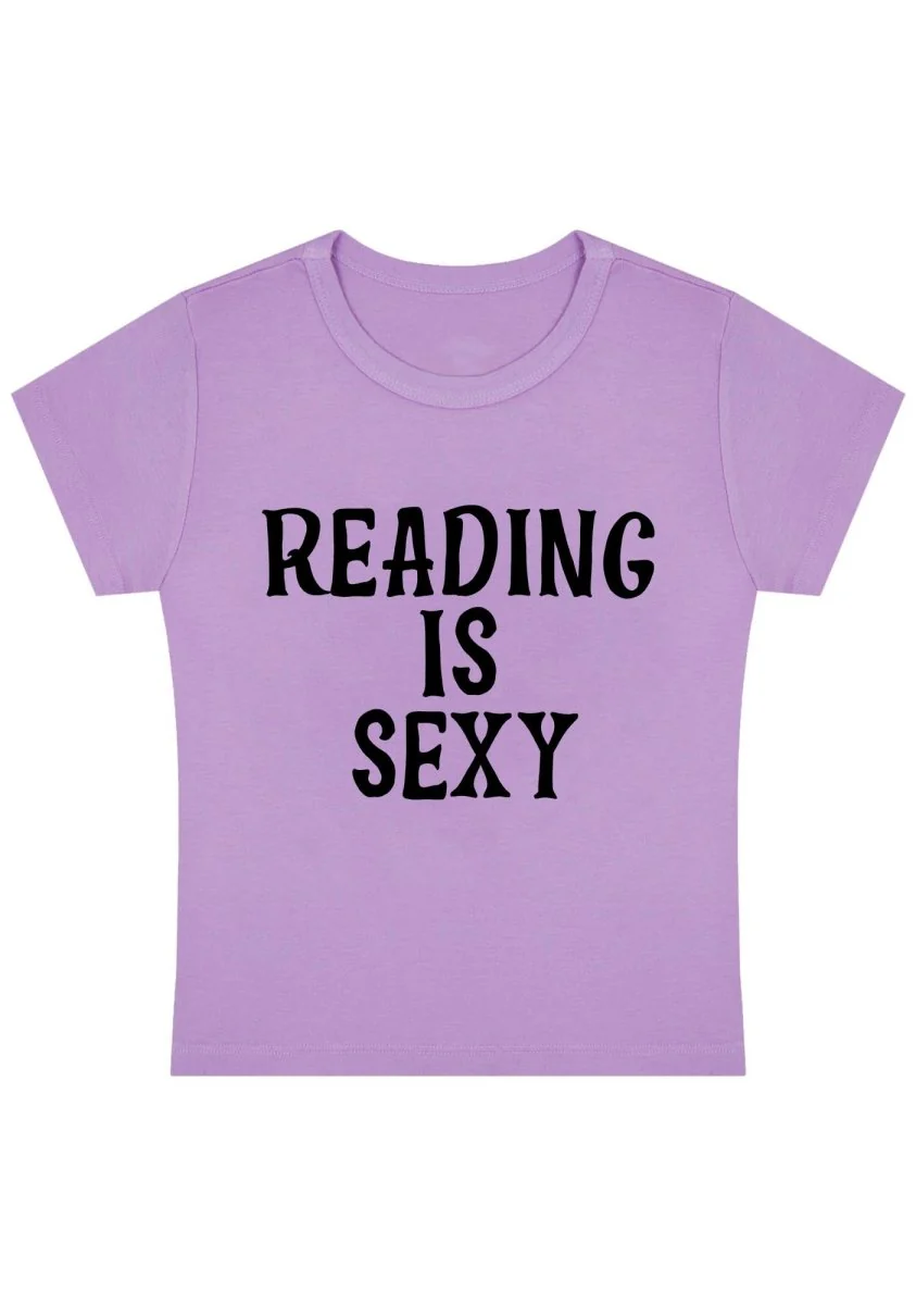 Curvy Reading Is Sxxx Baby Tee - Image 4