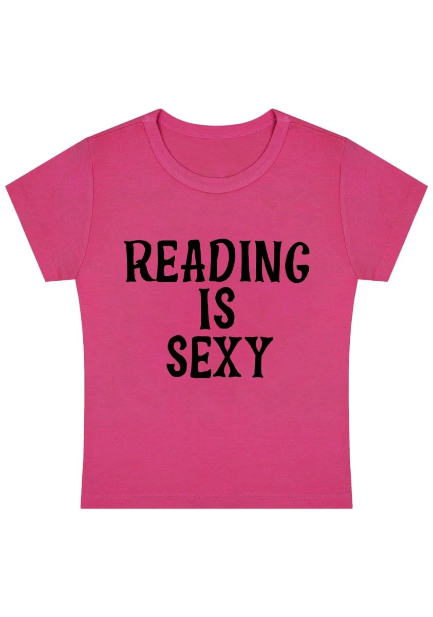 Curvy Reading Is Sxxx Baby Tee - Image 5