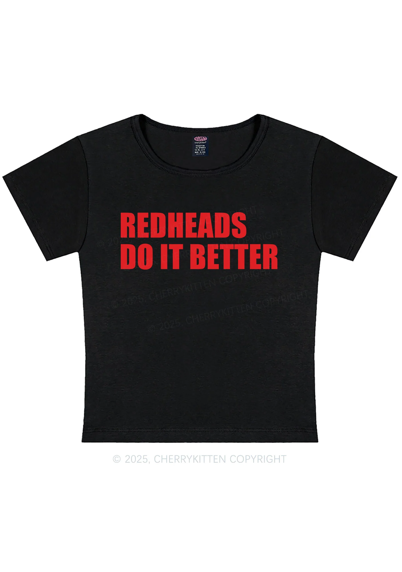 Curvy Redheads Do It Better Y2K Baby Tee Cherrykitten - Image 2