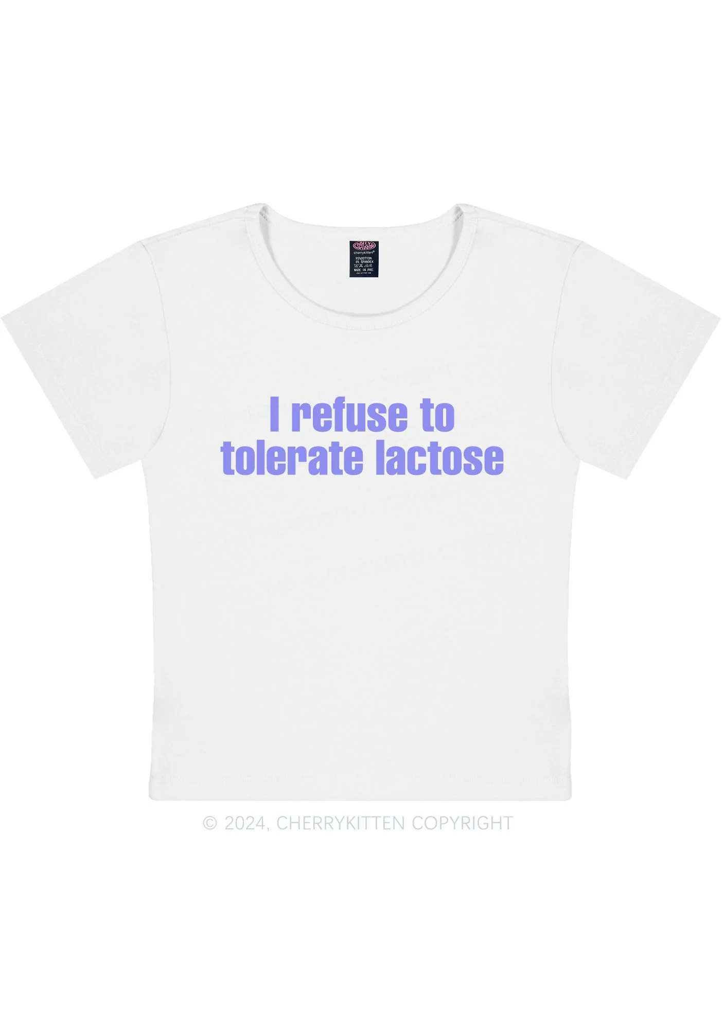 Curvy Refuse To Tolerate Lactose Y2K Baby Tee Cherrykitten - Image 3
