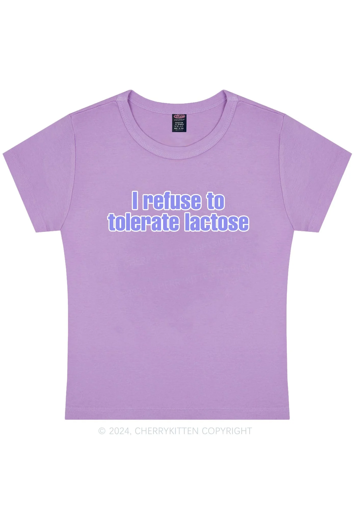 Curvy Refuse To Tolerate Lactose Y2K Baby Tee Cherrykitten - Image 4