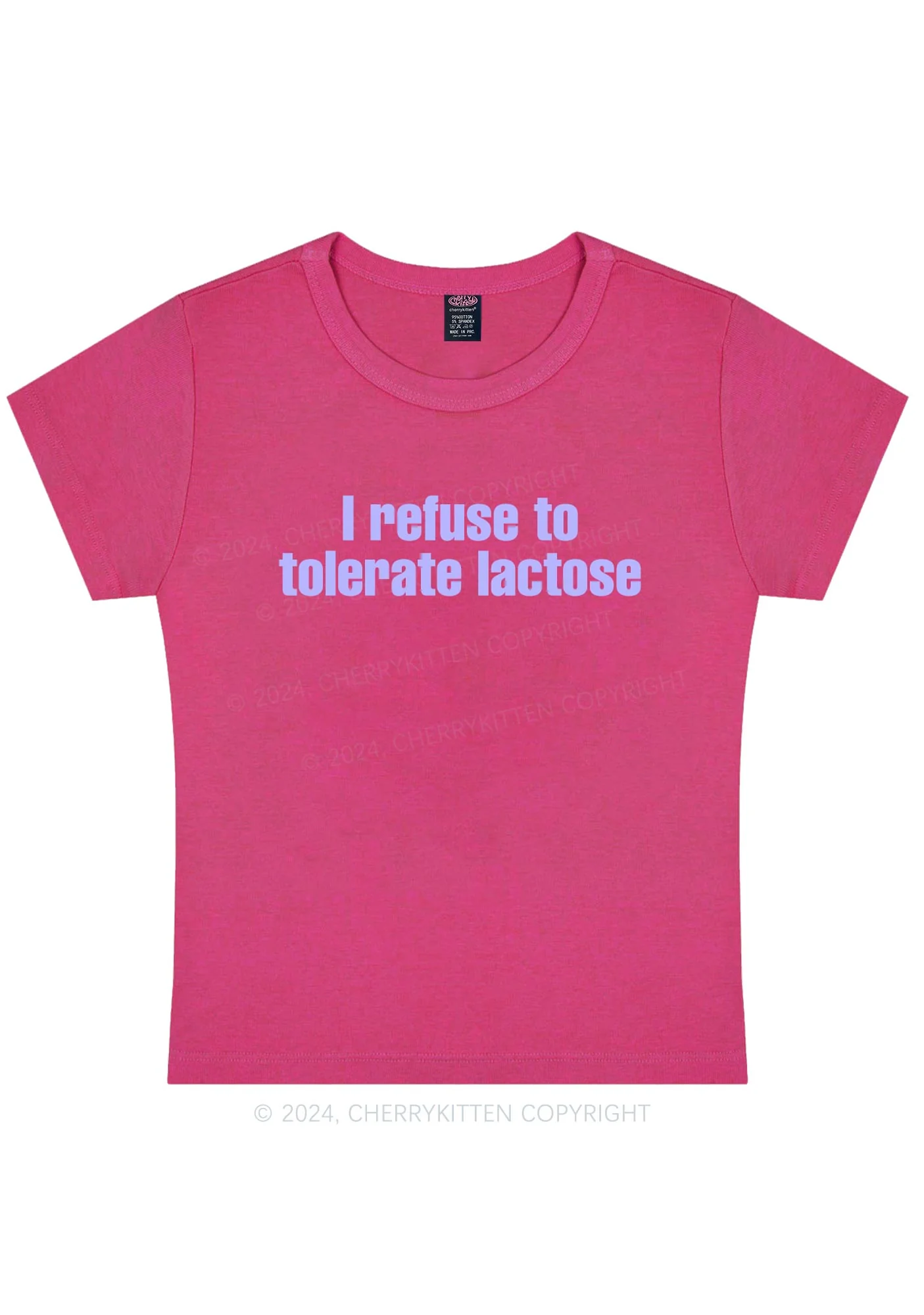 Curvy Refuse To Tolerate Lactose Y2K Baby Tee Cherrykitten - Image 5