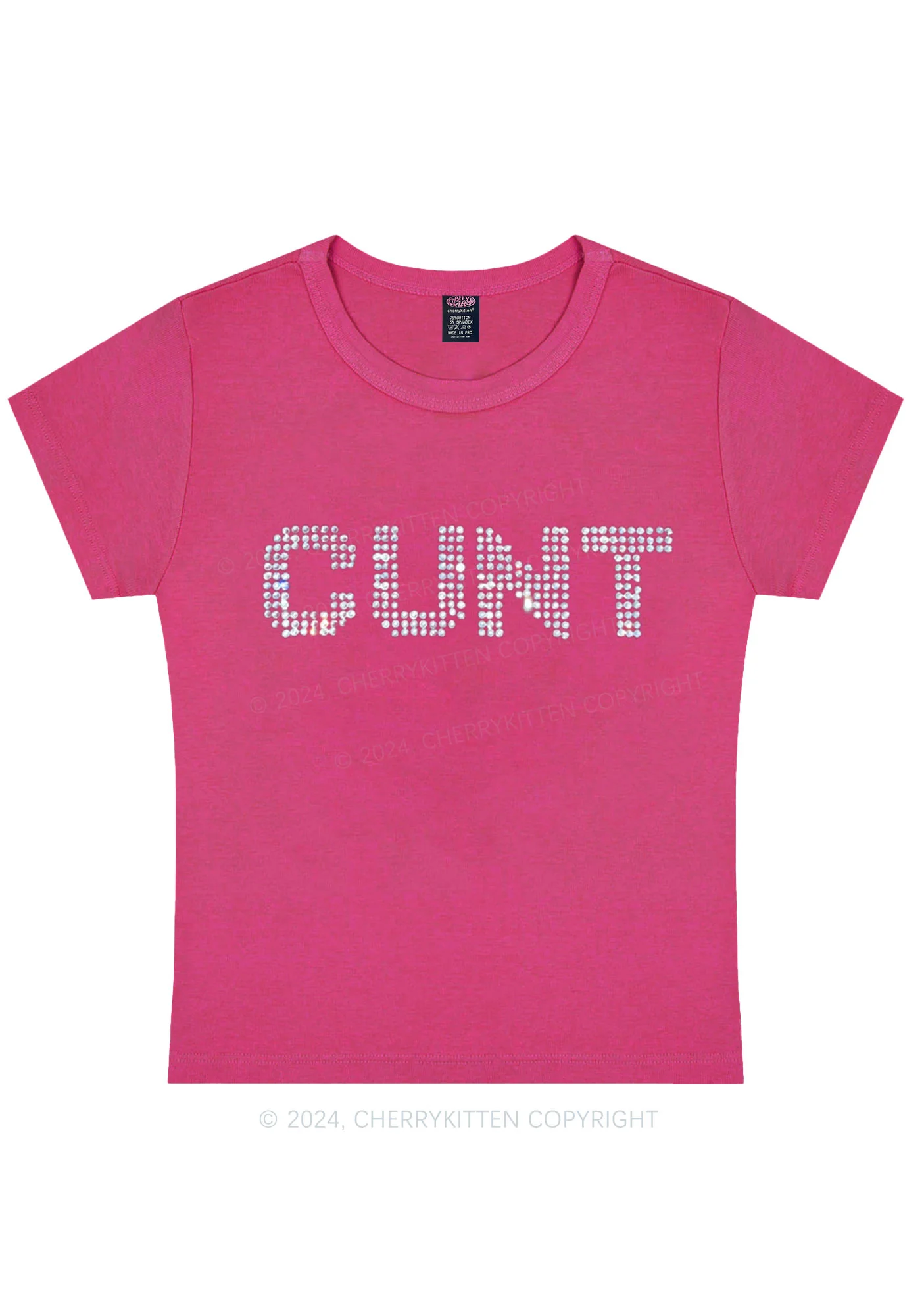 Curvy Rhinestone Cxxt Y2K Baby Tee Cherrykitten - Image 6