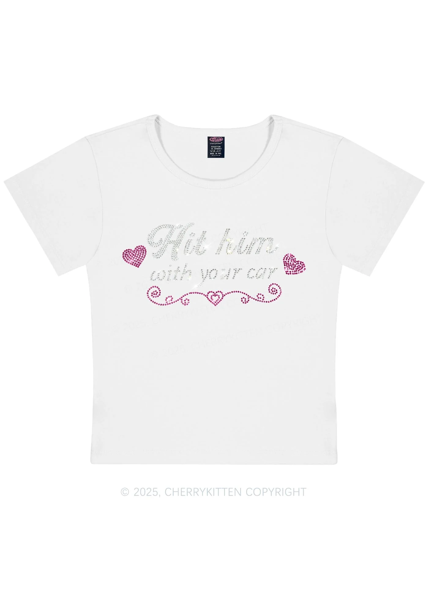 Curvy Rhinestone Hit Him Y2K Baby Tee Cherrykitten - Image 5