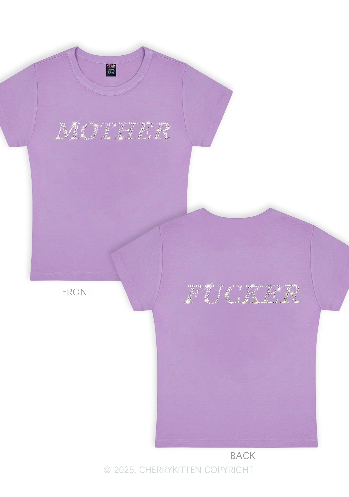 Rhinestone Motherfxcker Two Sides Y2K Baby Tee Cherrykitten - Image 8