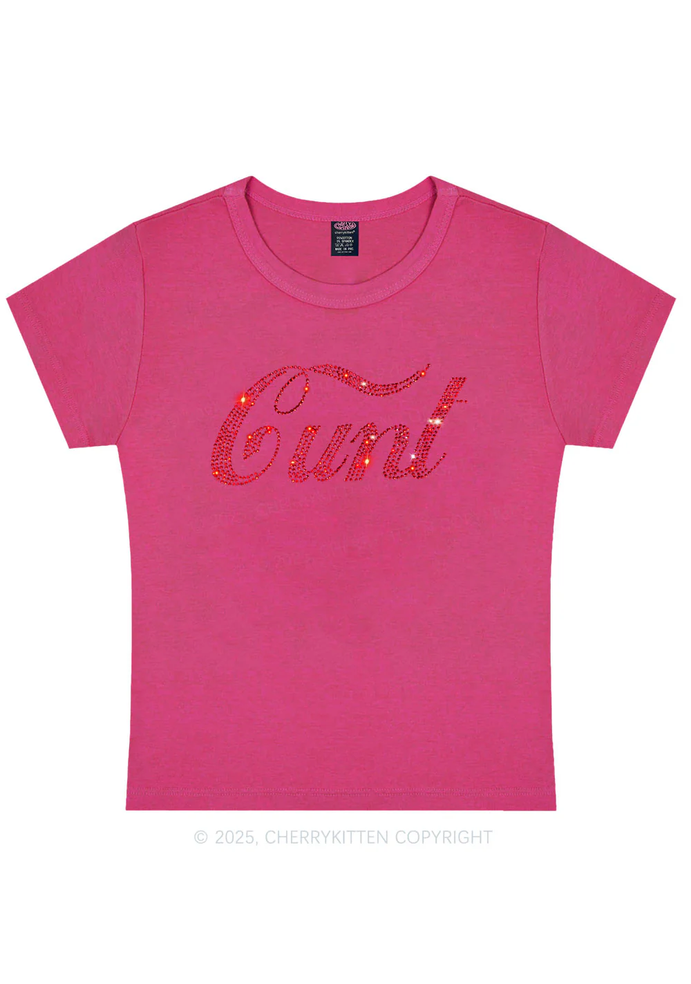 Rhinestone Special Cxxt Y2K Baby Tee Cherrykitten - Image 12