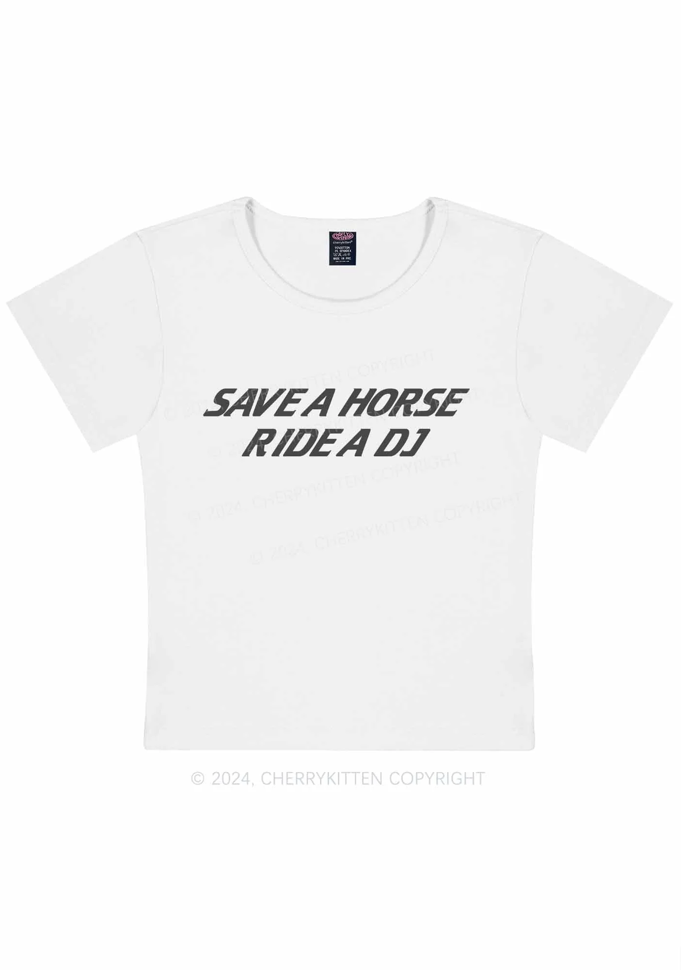 Curvy Ride A DJ Y2K Baby Tee Cherrykitten - Image 2