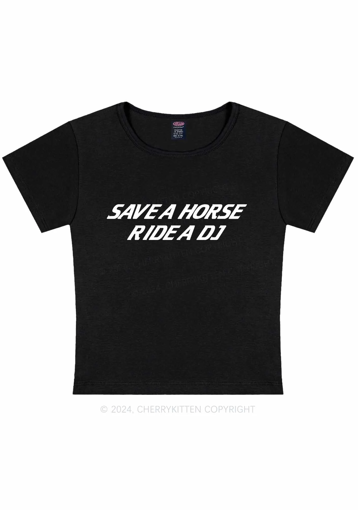 Curvy Ride A DJ Y2K Baby Tee Cherrykitten - Image 3