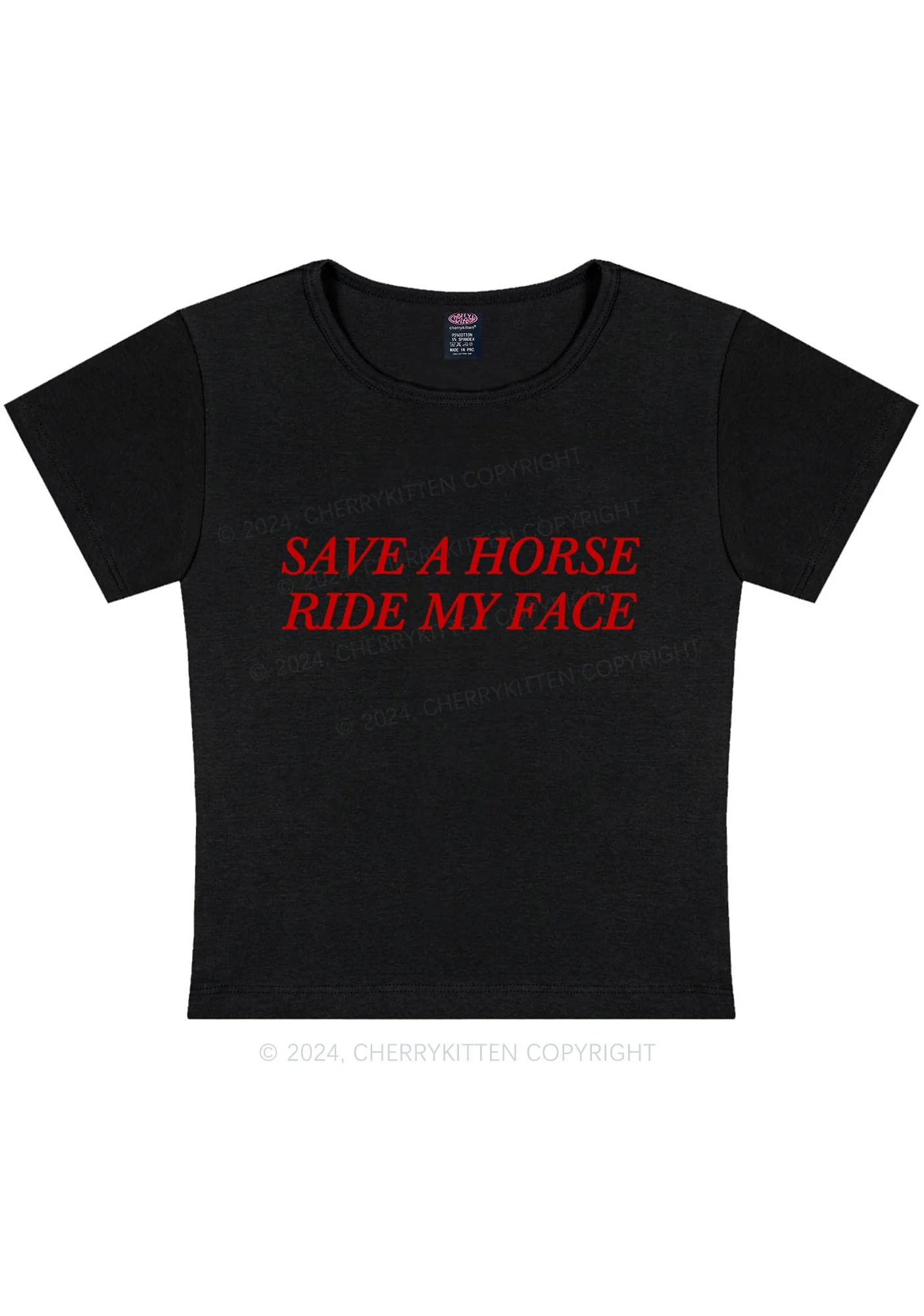 Curvy Ride My Face Y2K Baby Tee Cherrykitten - Image 3