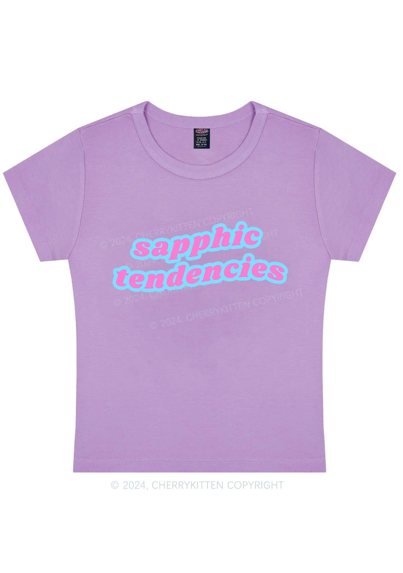 Curvy Sapphic Tendencies Y2K Baby Tee Cherrykitten - Image 4