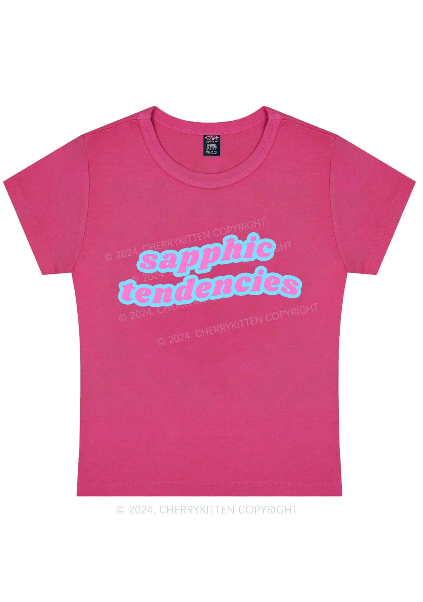 Curvy Sapphic Tendencies Y2K Baby Tee Cherrykitten - Image 5