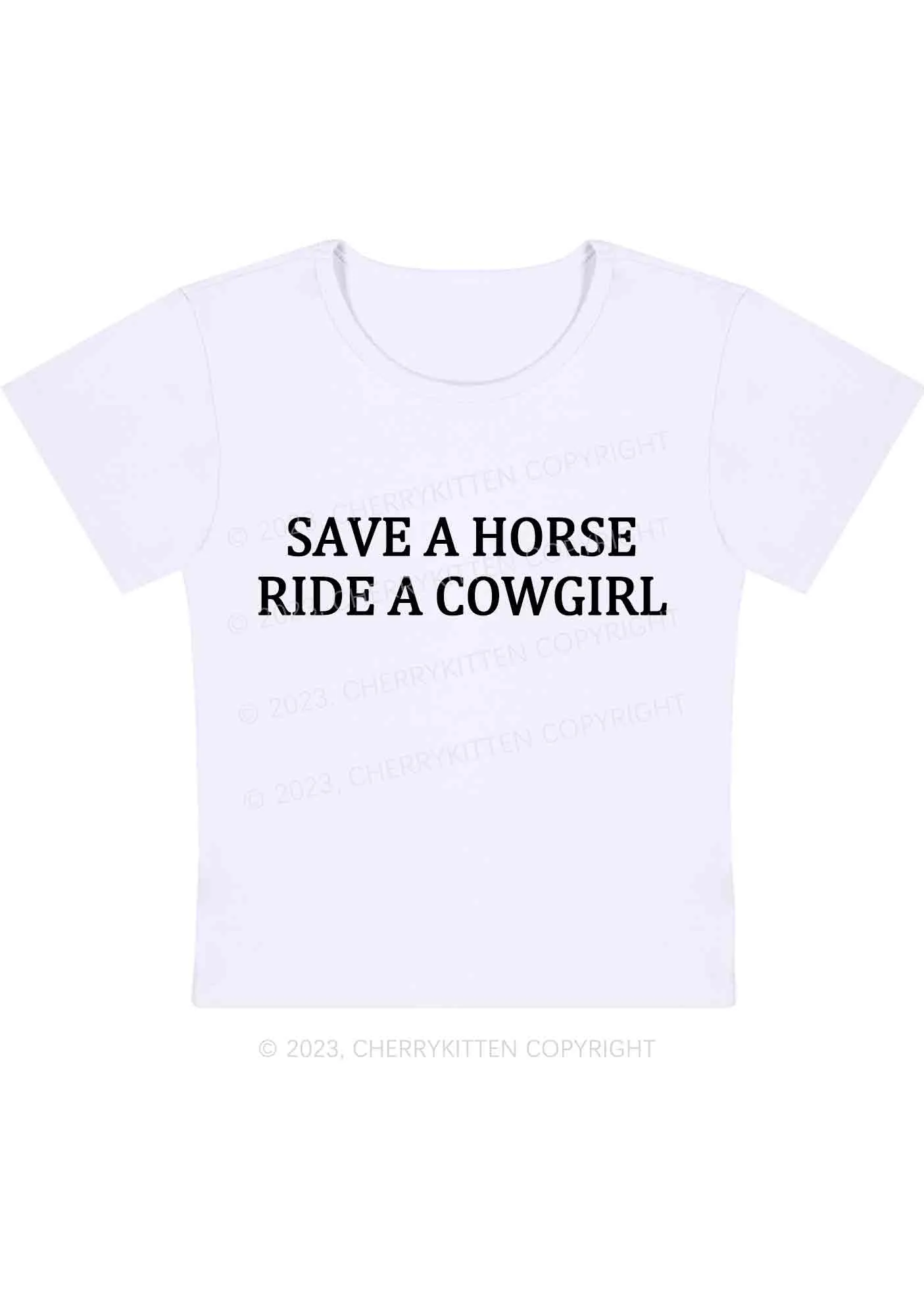 Curvy Save A Horse Ride A Cowgirl Y2K Baby Tee Cherrykitten - Image 3
