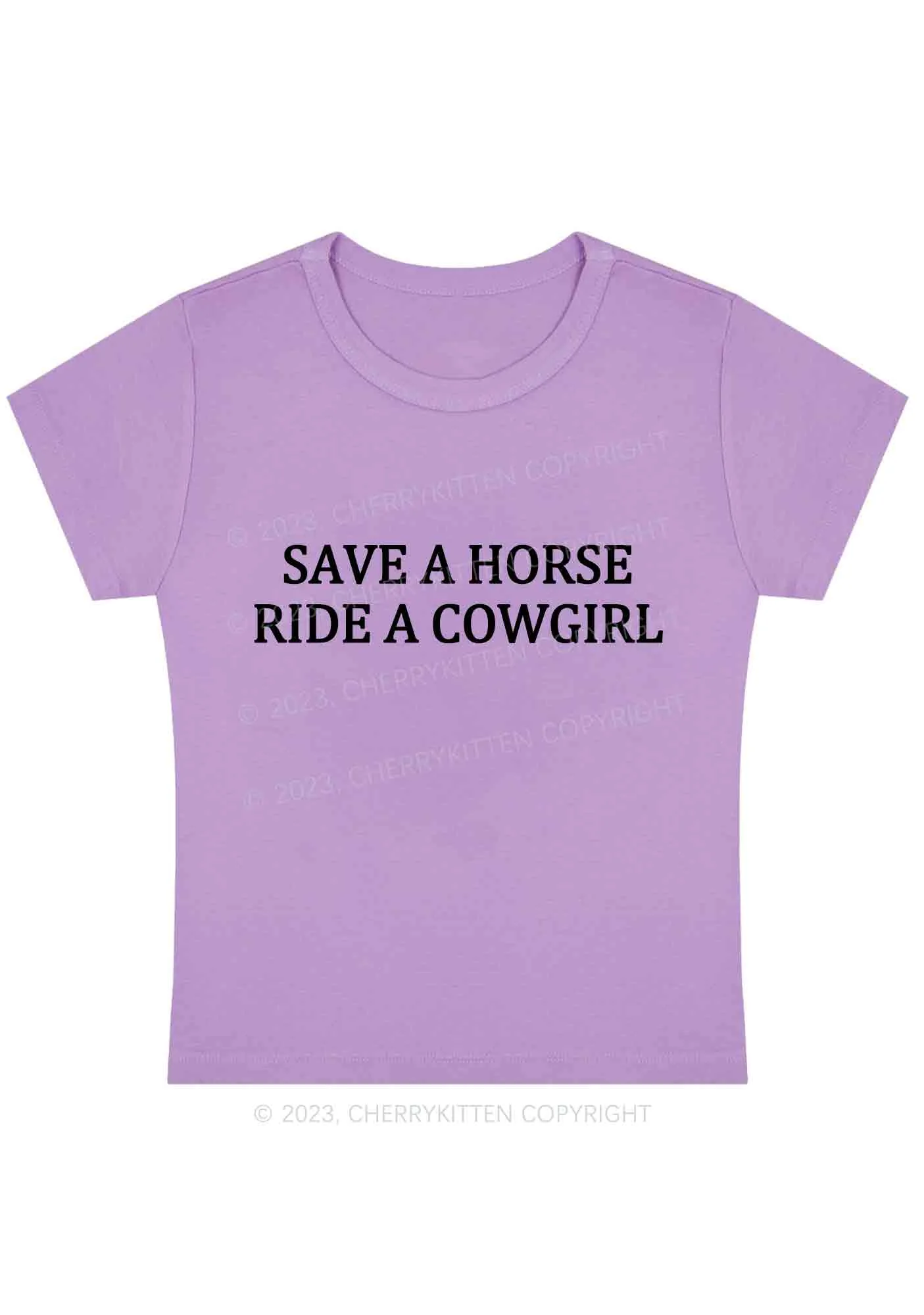 Curvy Save A Horse Ride A Cowgirl Y2K Baby Tee Cherrykitten - Image 4