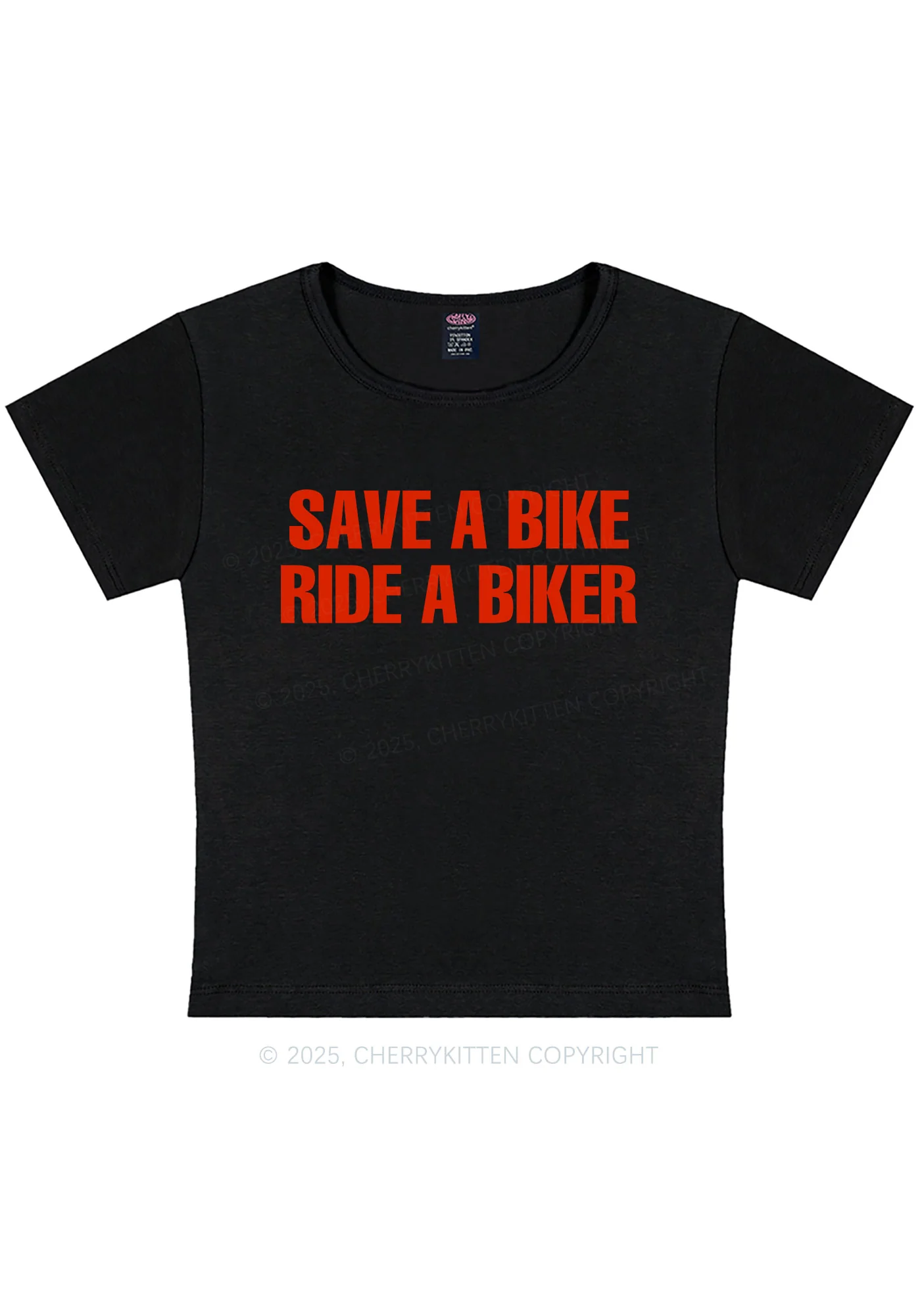 Curvy Save Bike Ride Biker Y2K Baby Tee Cherrykitten - Image 2