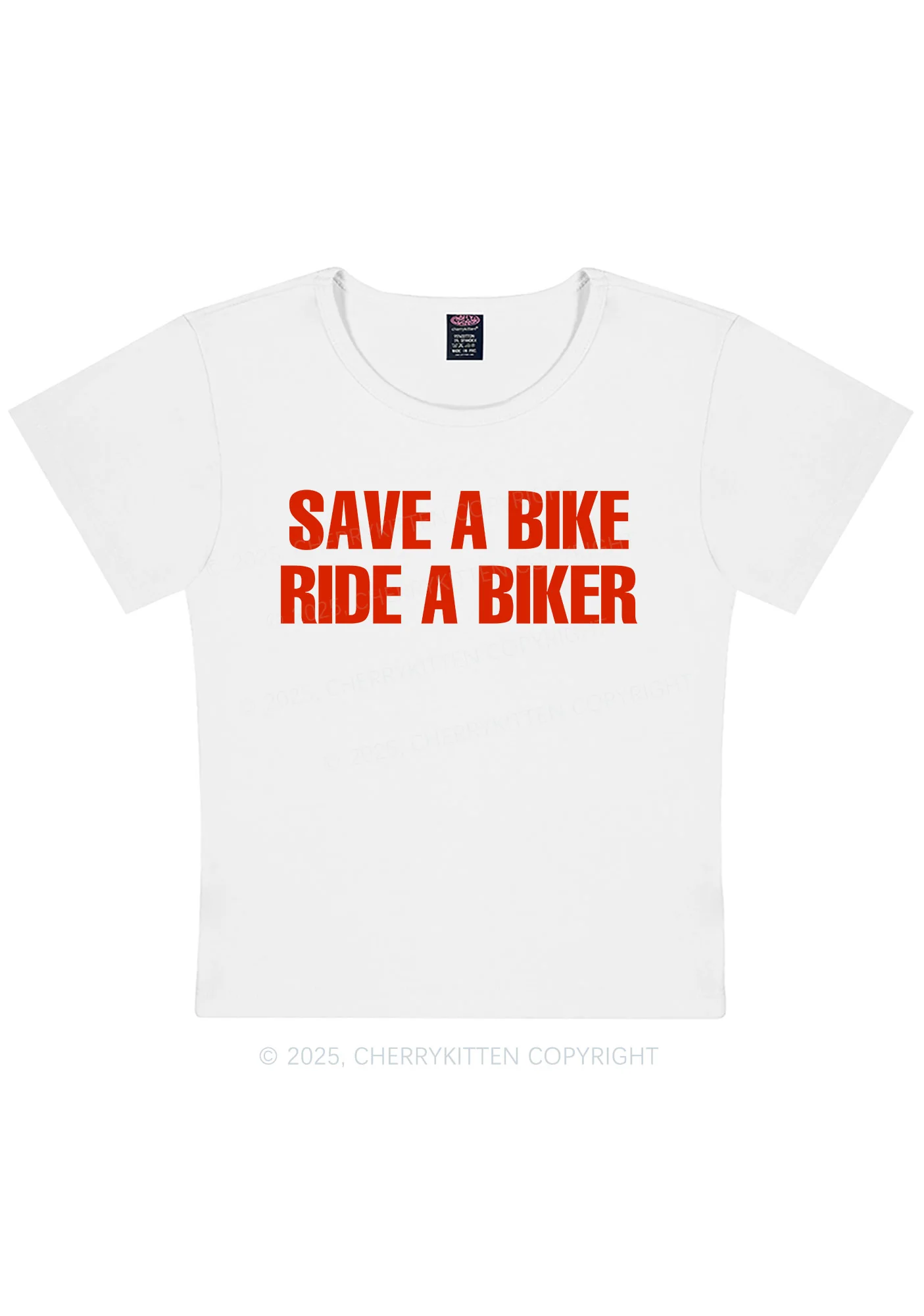 Curvy Save Bike Ride Biker Y2K Baby Tee Cherrykitten - Image 3