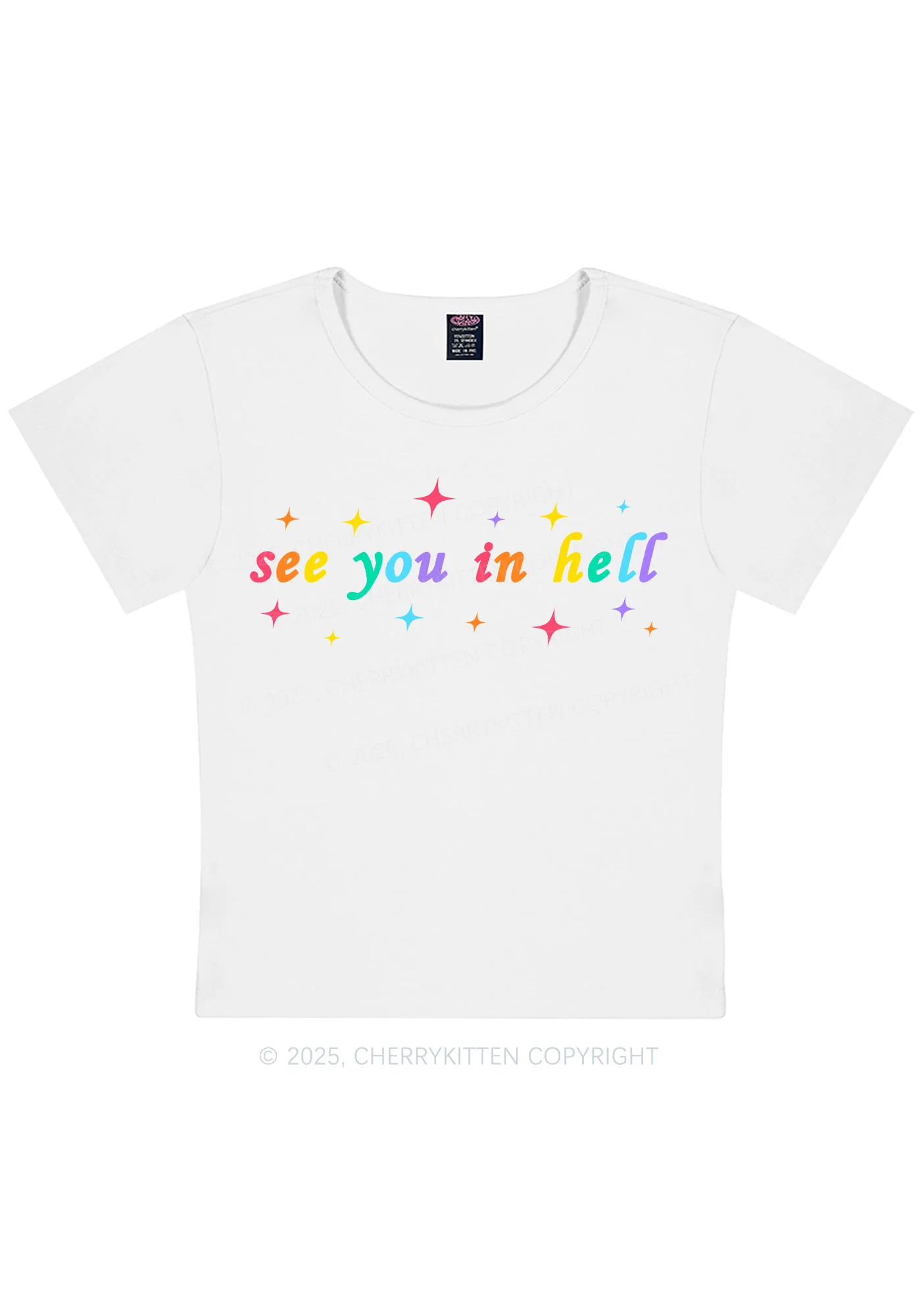 Curvy See You In Hell Pride Y2K Baby Tee Cherrykitten - Image 3