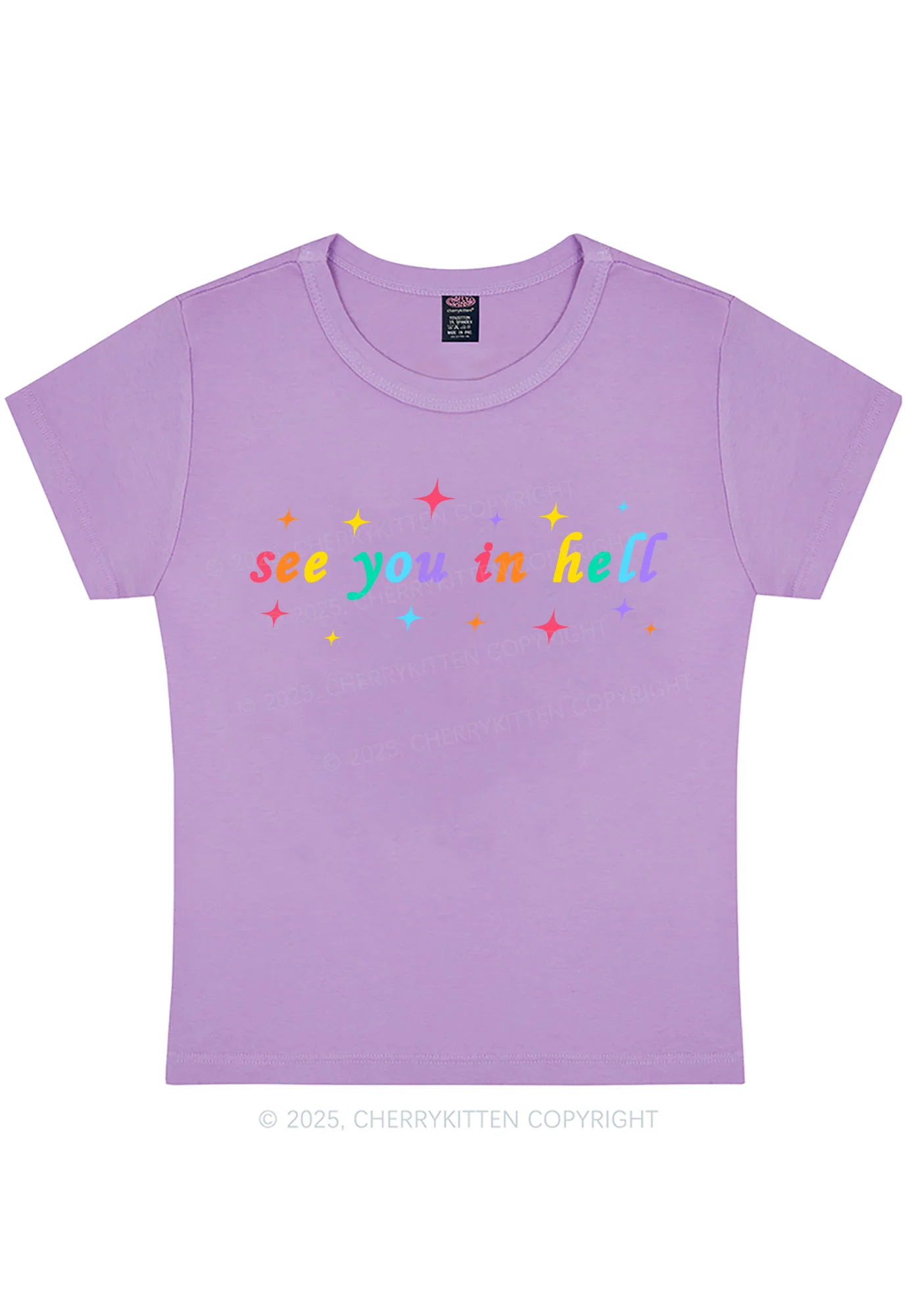 Curvy See You In Hell Pride Y2K Baby Tee Cherrykitten - Image 5