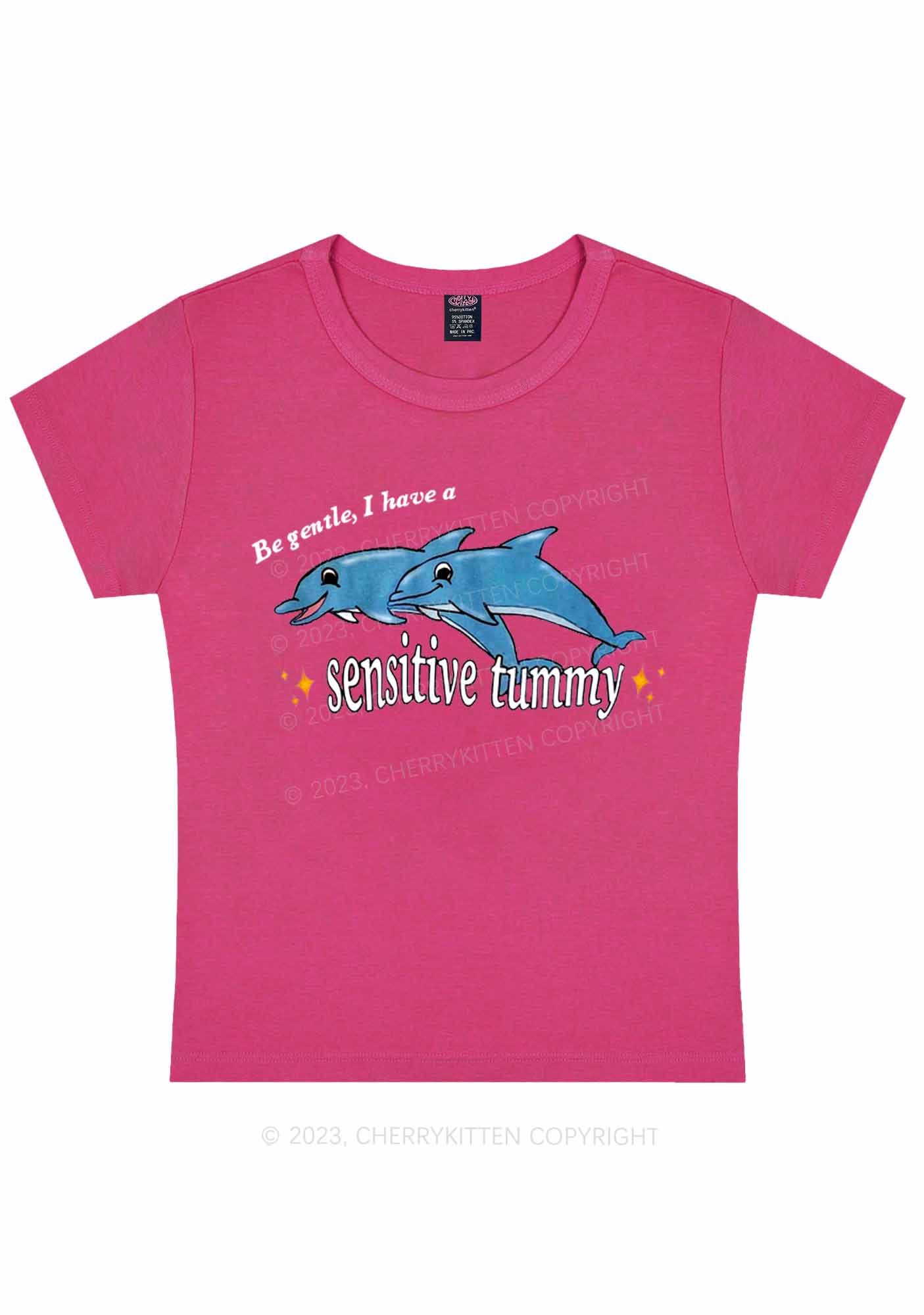 Curvy Sensitive Tummy Y2K Baby Tee Cherrykitten - Image 5