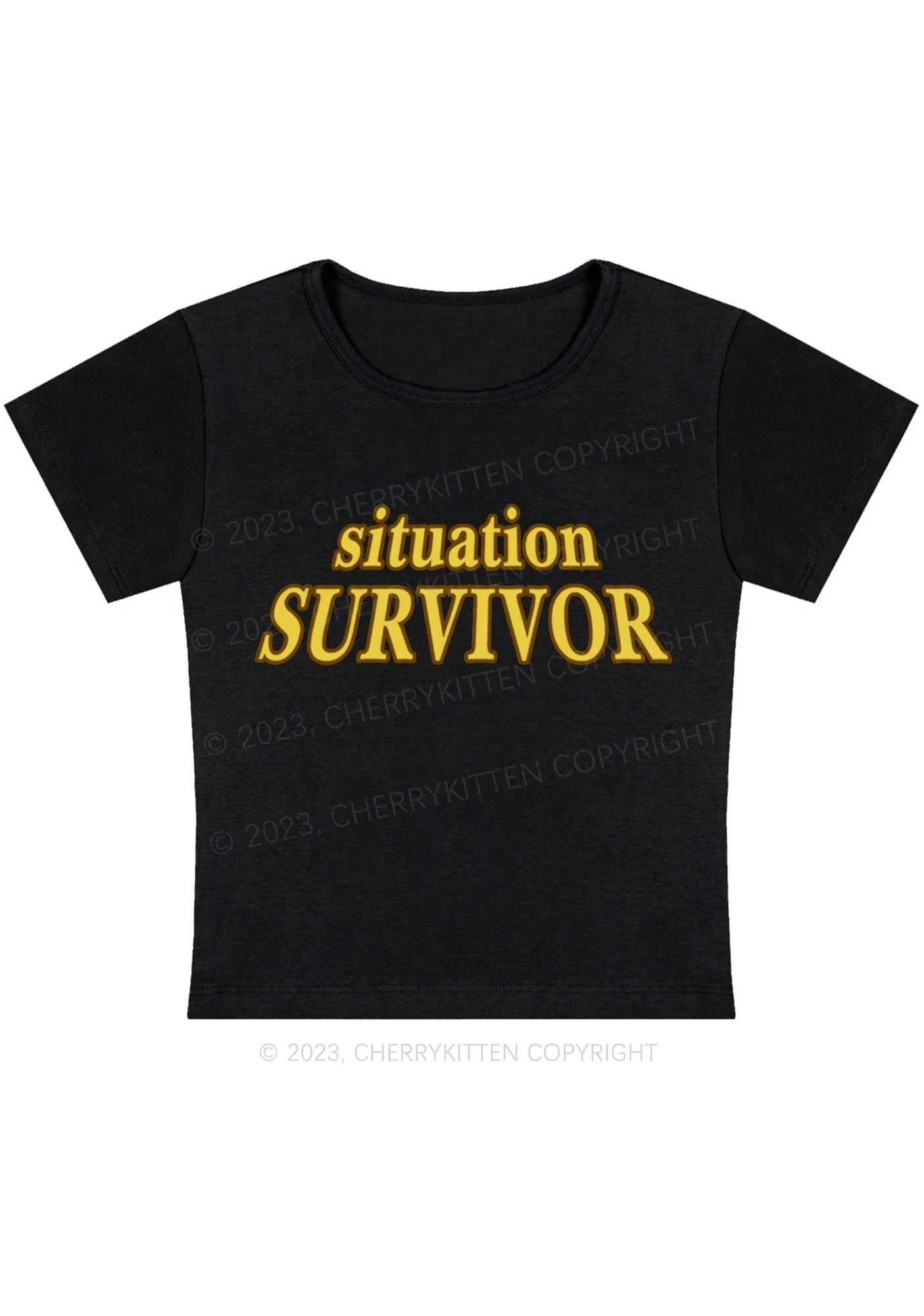 Curvy Situation Survivor Y2K Baby Tee Cherrykitten - Image 3