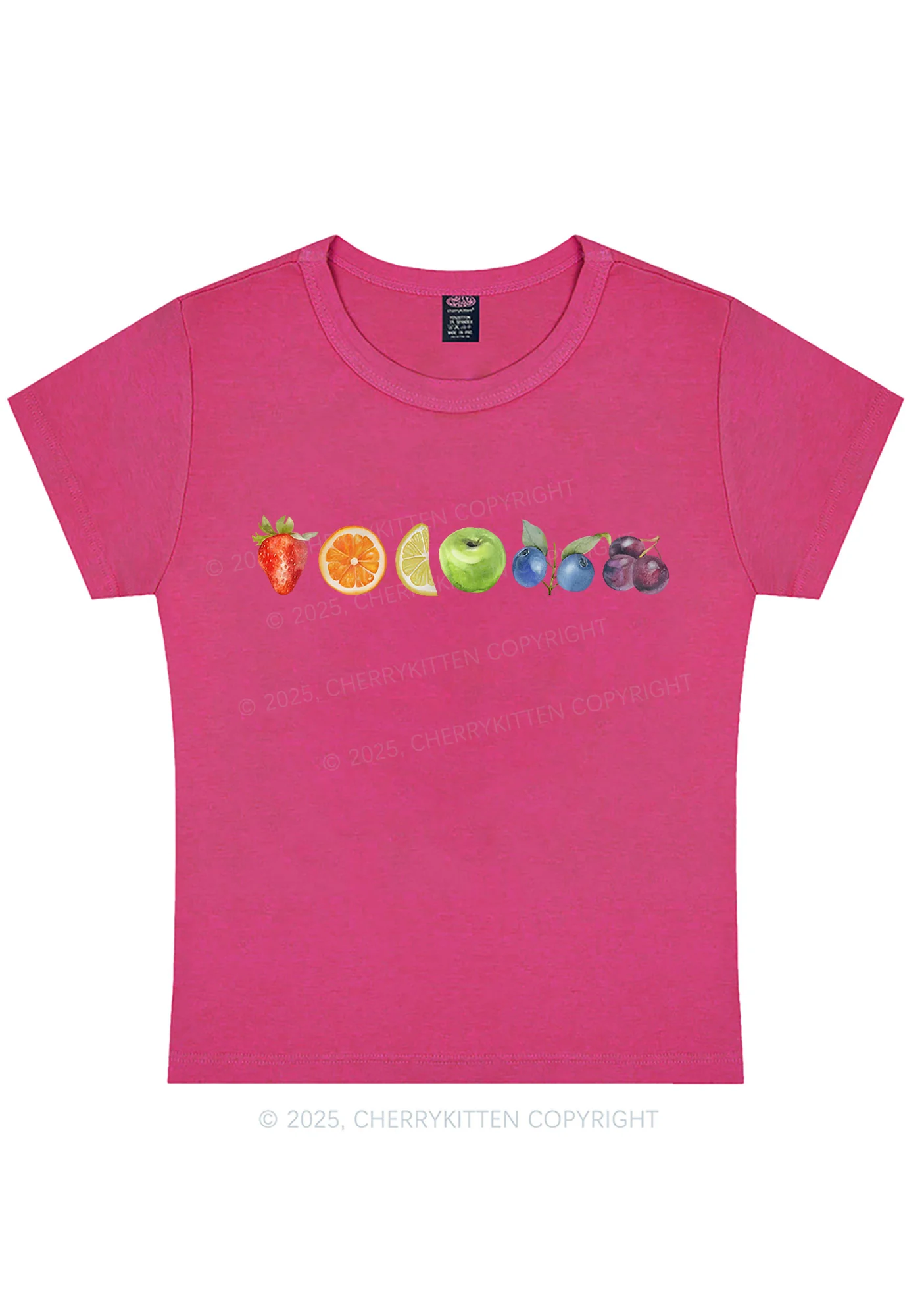 Curvy Six Fruity Pride Y2K Baby Tee Cherrykitten - Image 4