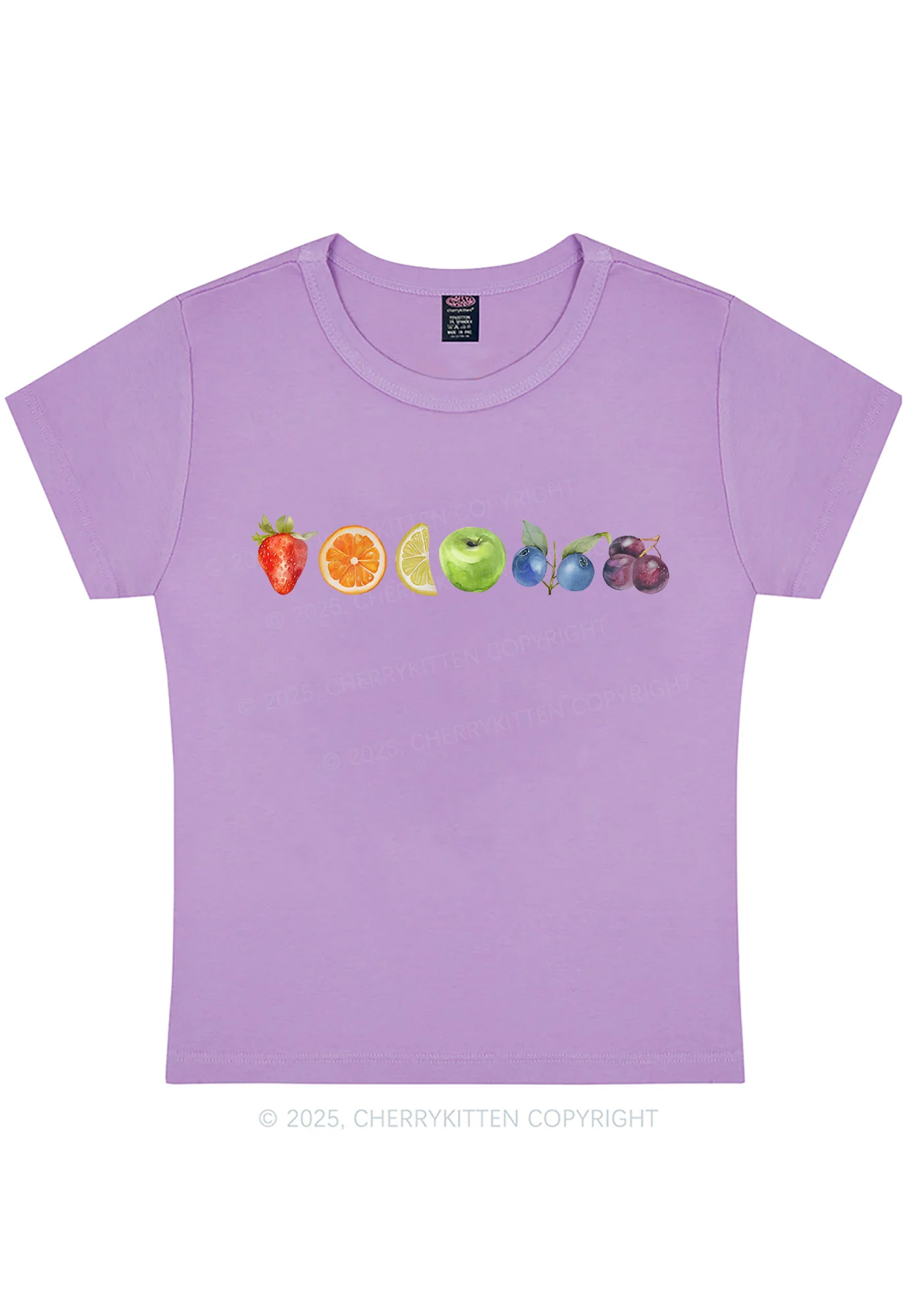 Curvy Six Fruity Pride Y2K Baby Tee Cherrykitten - Image 5