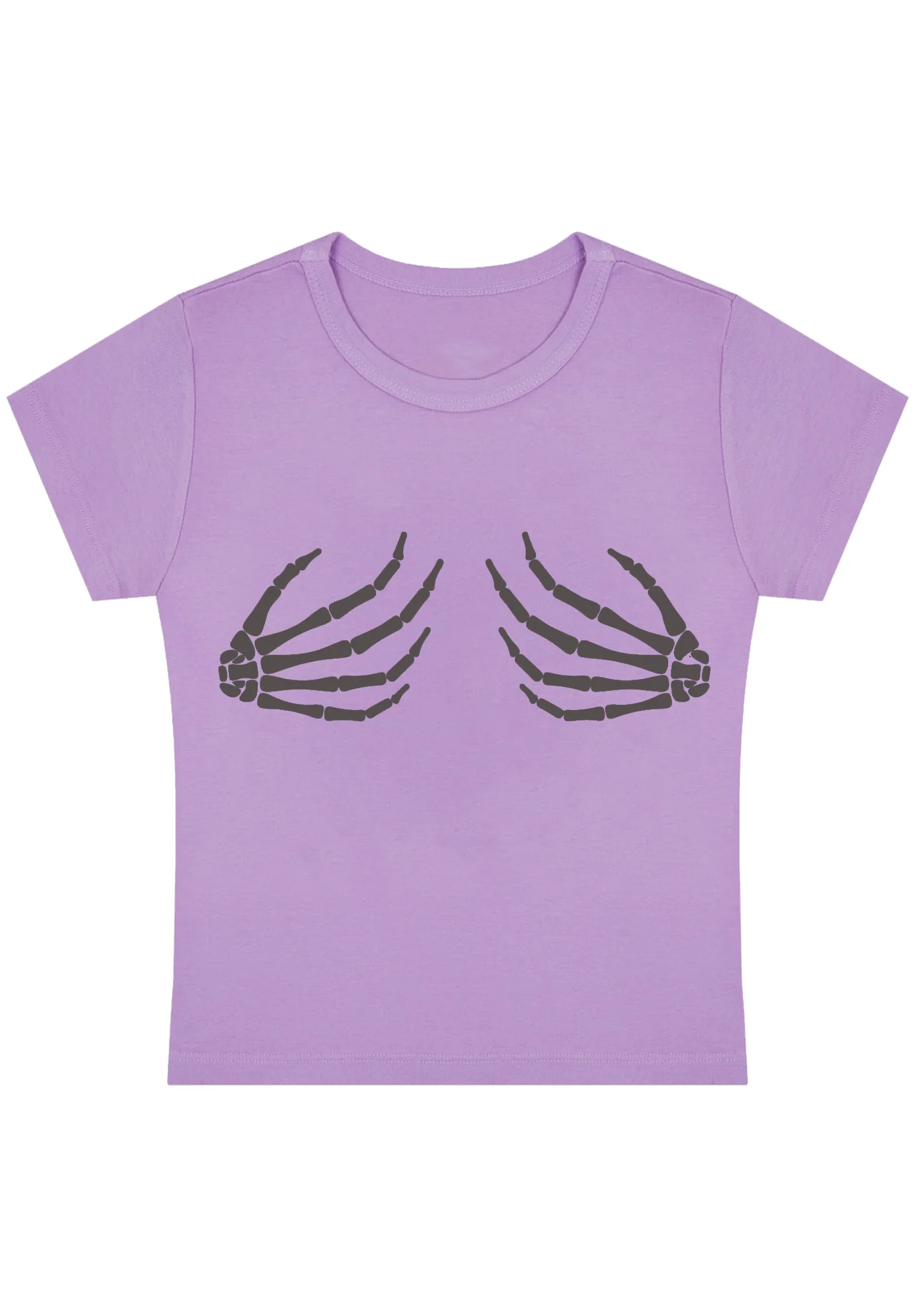 Curvy Skeleton Hands Baby Tee - Image 5