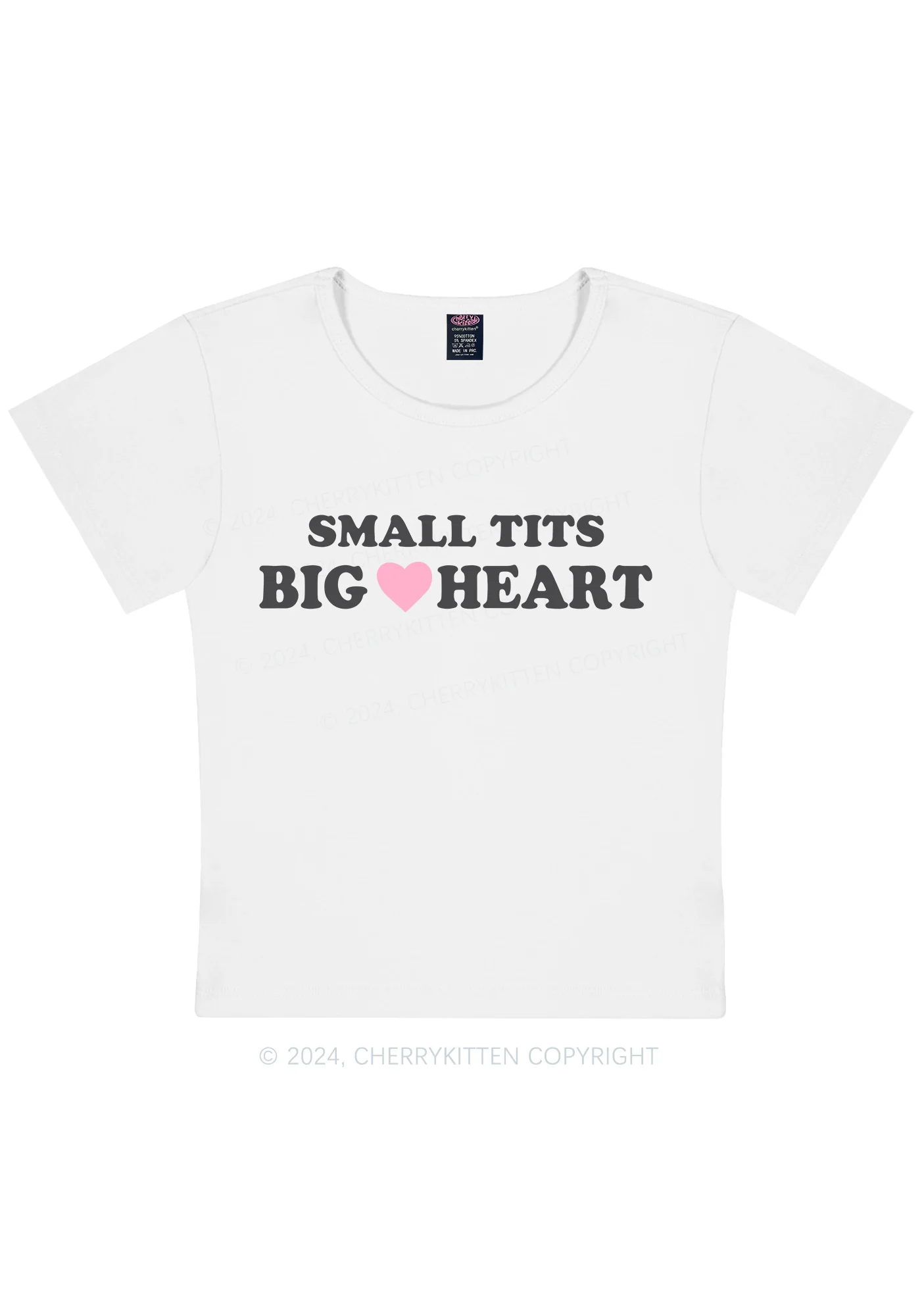 Curvy Small But Big Heart Y2K Baby Tee Cherrykitten - Image 2