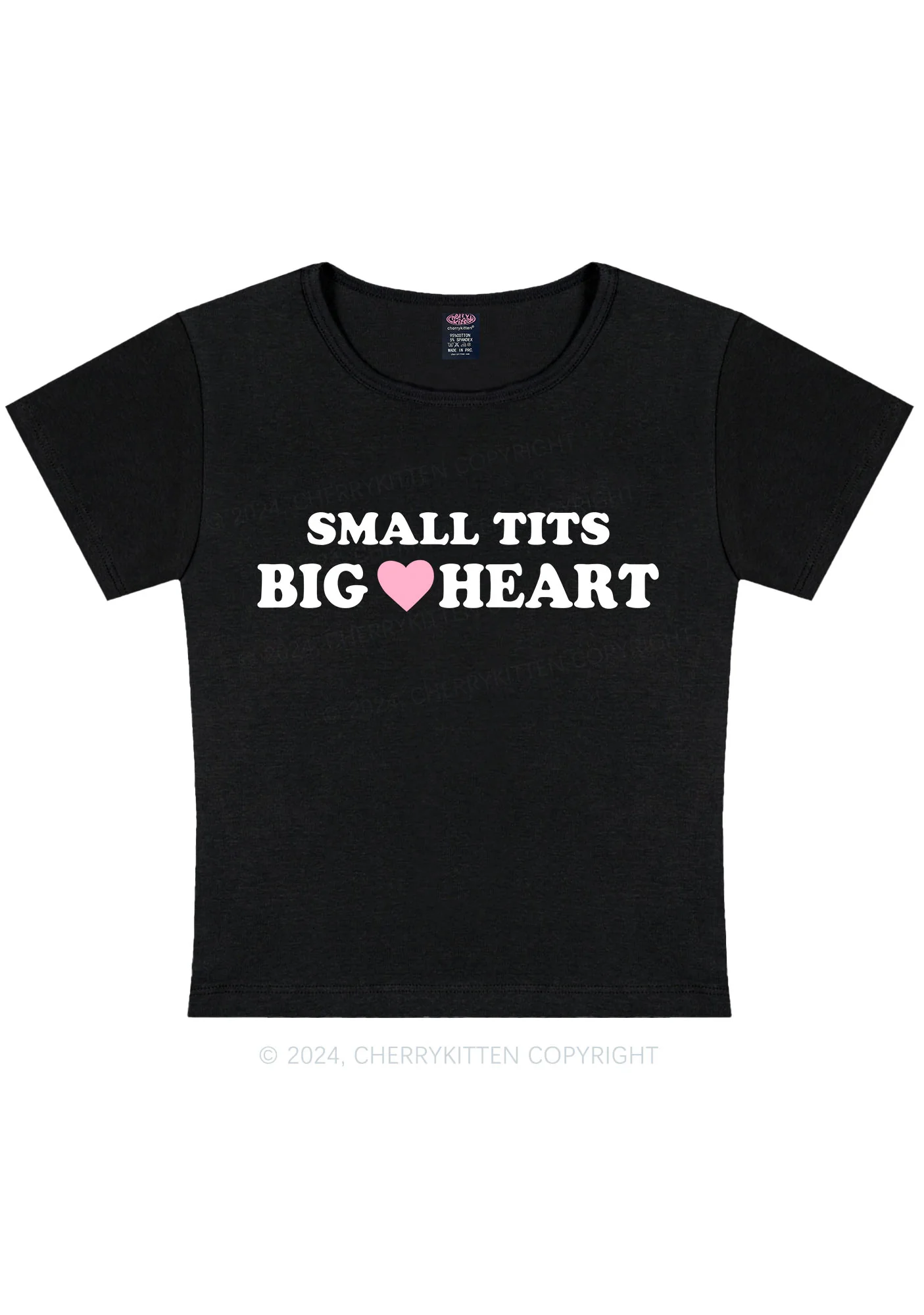 Curvy Small But Big Heart Y2K Baby Tee Cherrykitten - Image 3