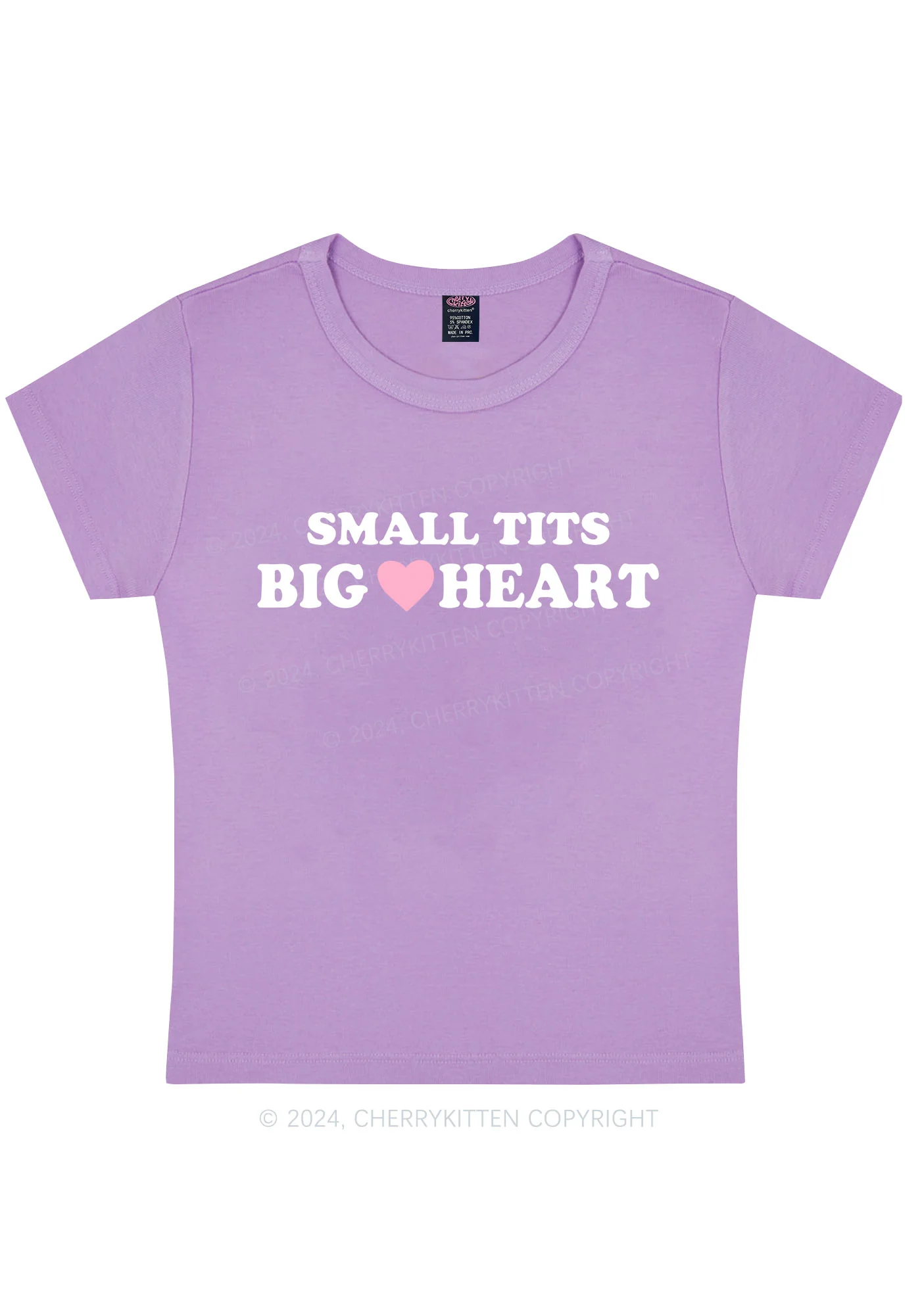 Curvy Small But Big Heart Y2K Baby Tee Cherrykitten - Image 5