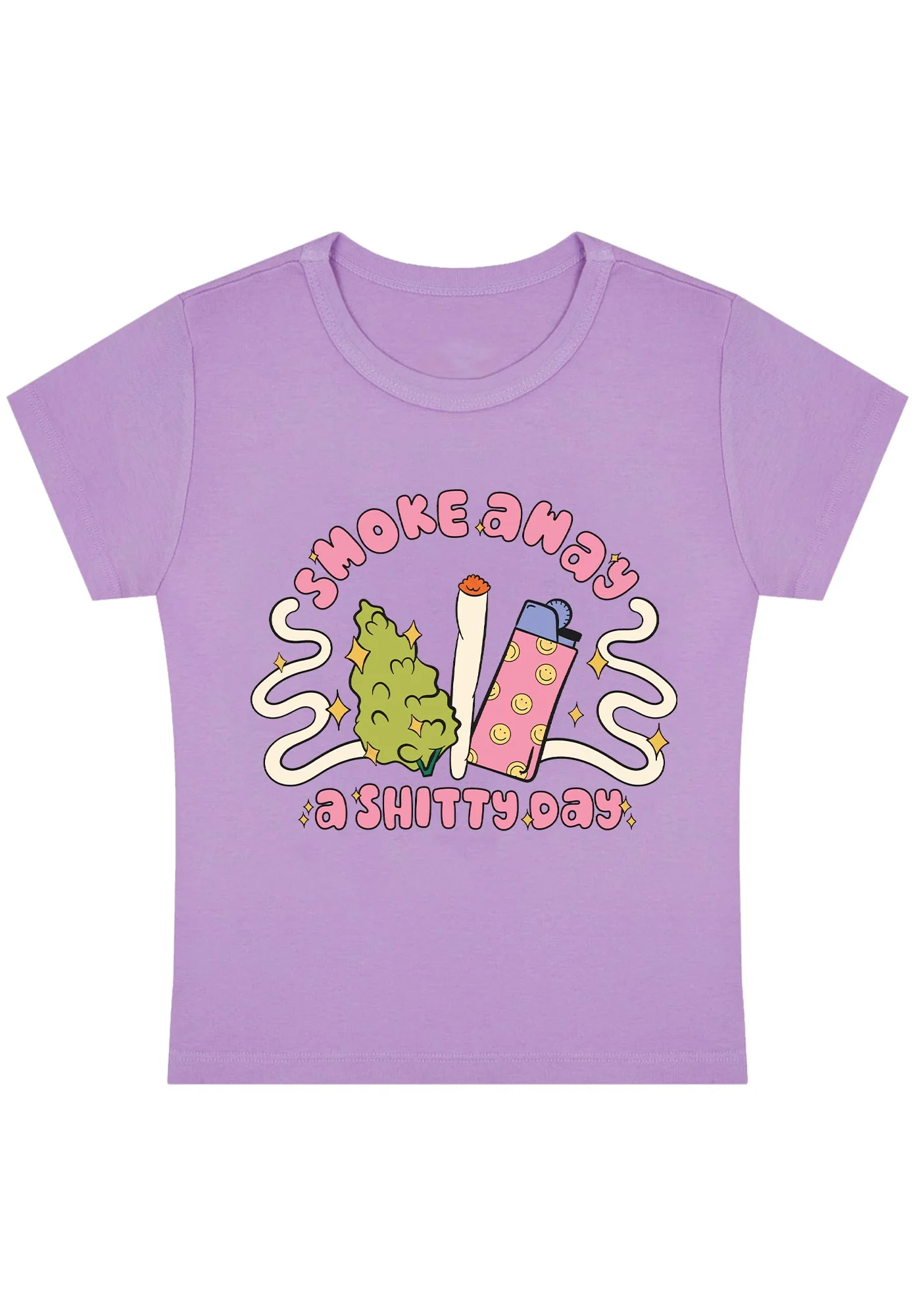 Curvy Smoke Away A Shixxy Day Baby Tee - Image 2