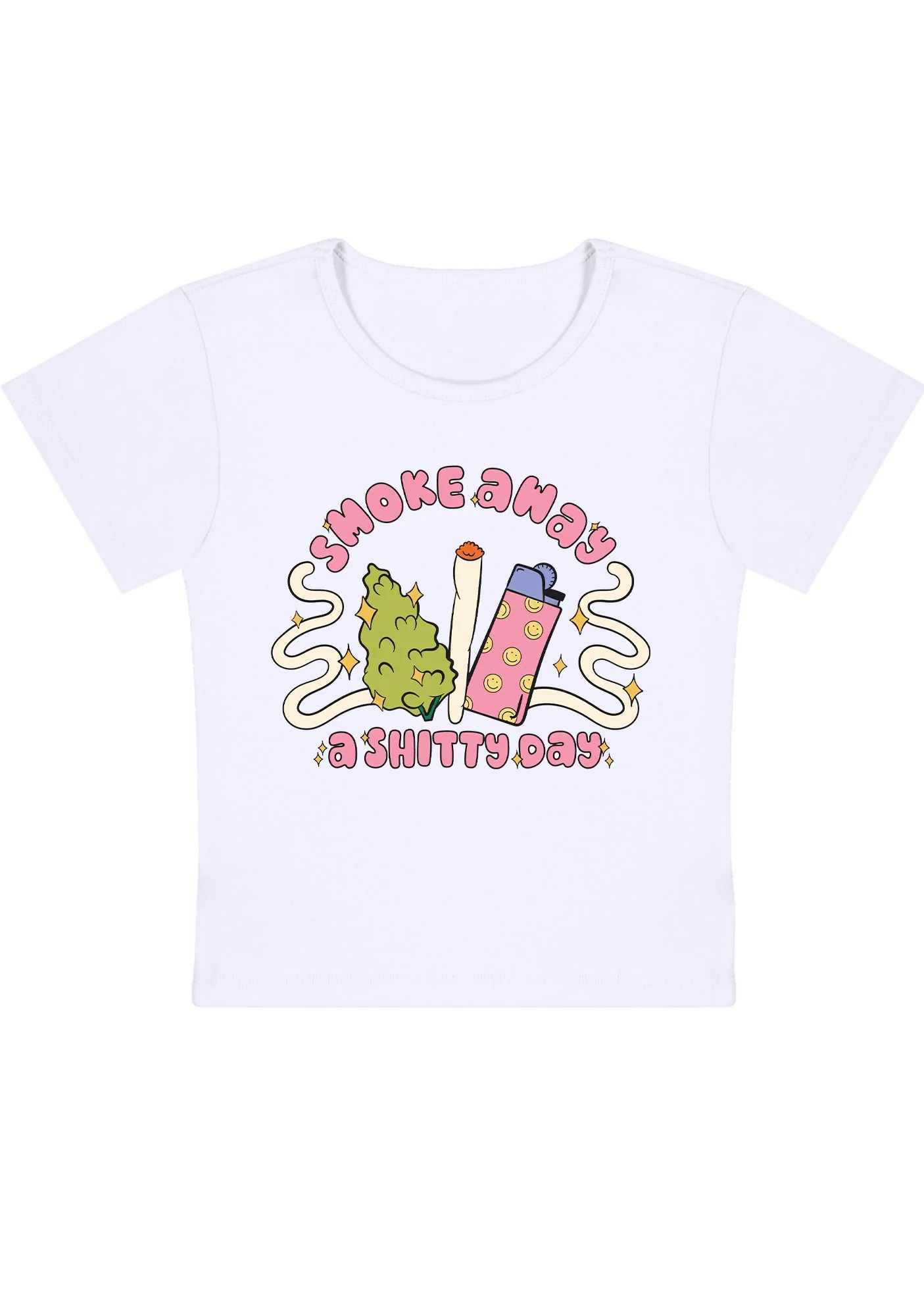 Curvy Smoke Away A Shixxy Day Baby Tee - Image 3