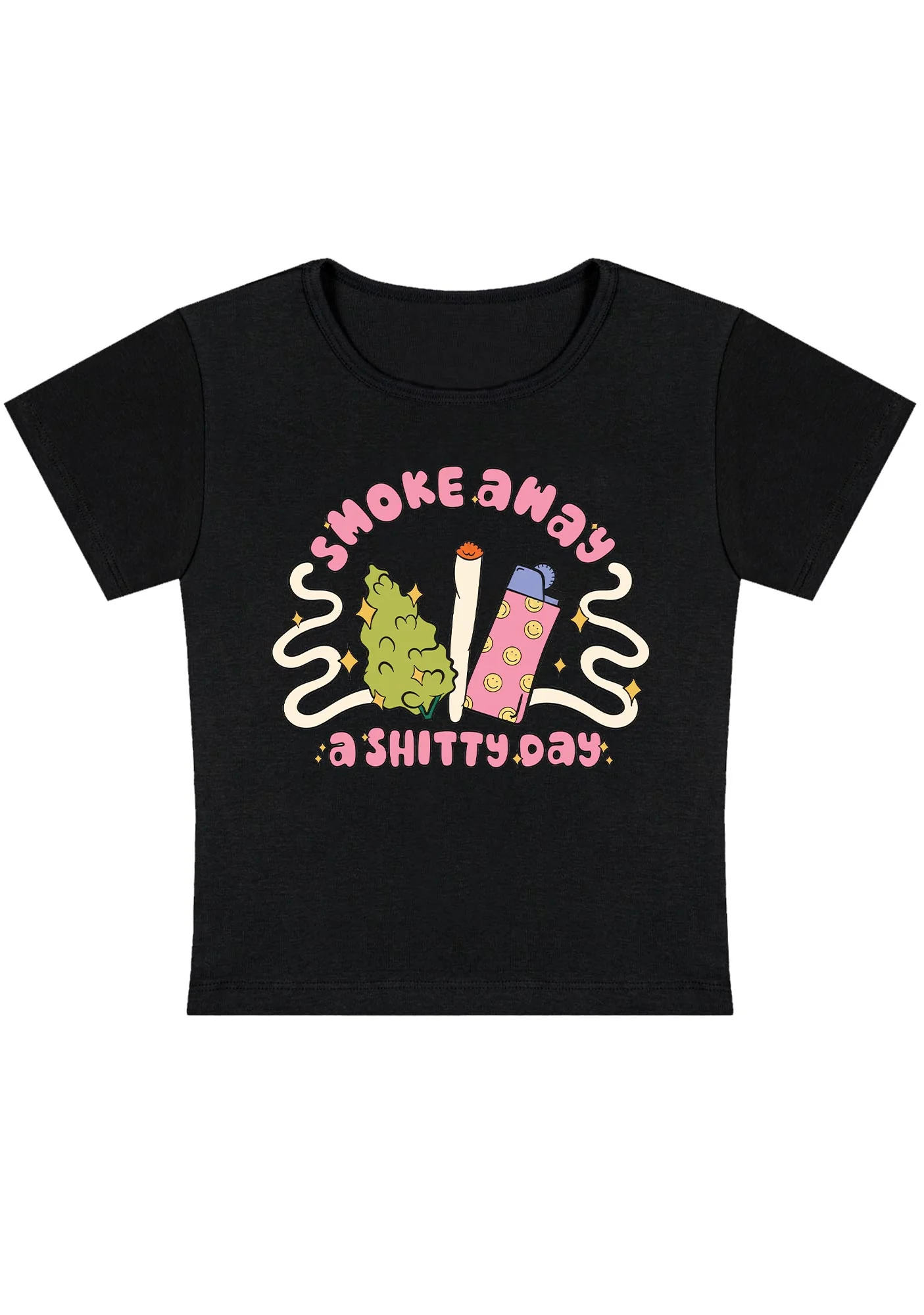 Curvy Smoke Away A Shixxy Day Baby Tee - Image 4