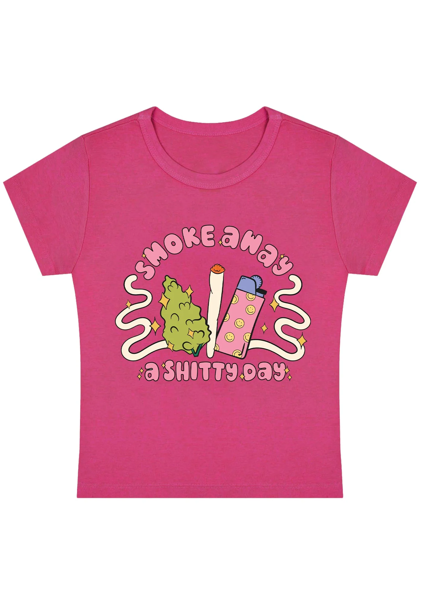 Curvy Smoke Away A Shixxy Day Baby Tee - Image 5