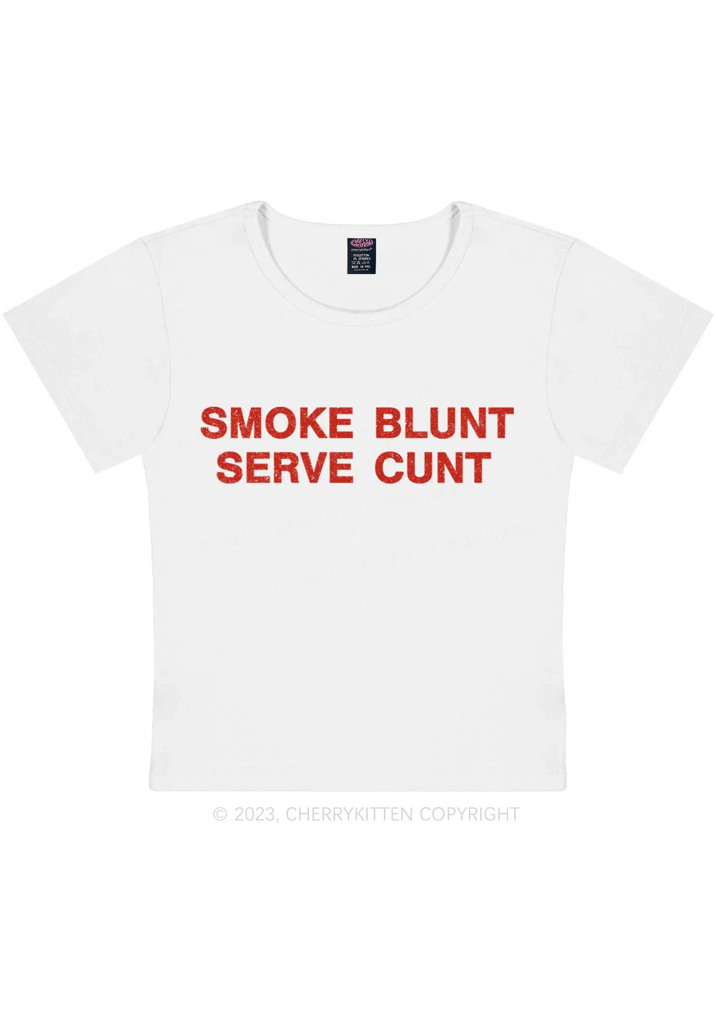 Curvy Smoke Blunt Y2K Baby Tee Cherrykitten - Image 3