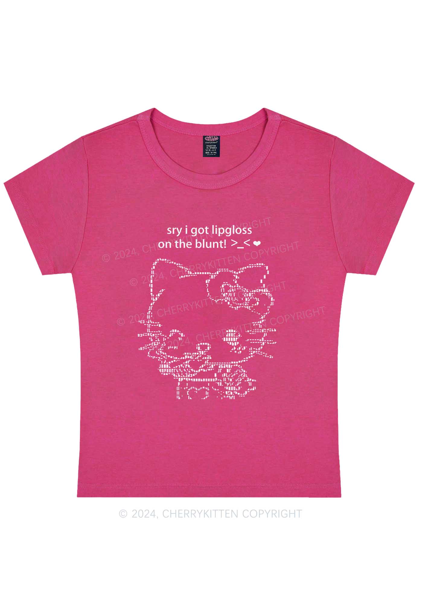 Curvy Sorry About Lipgloss Y2K Baby Tee Cherrykitten - Image 2