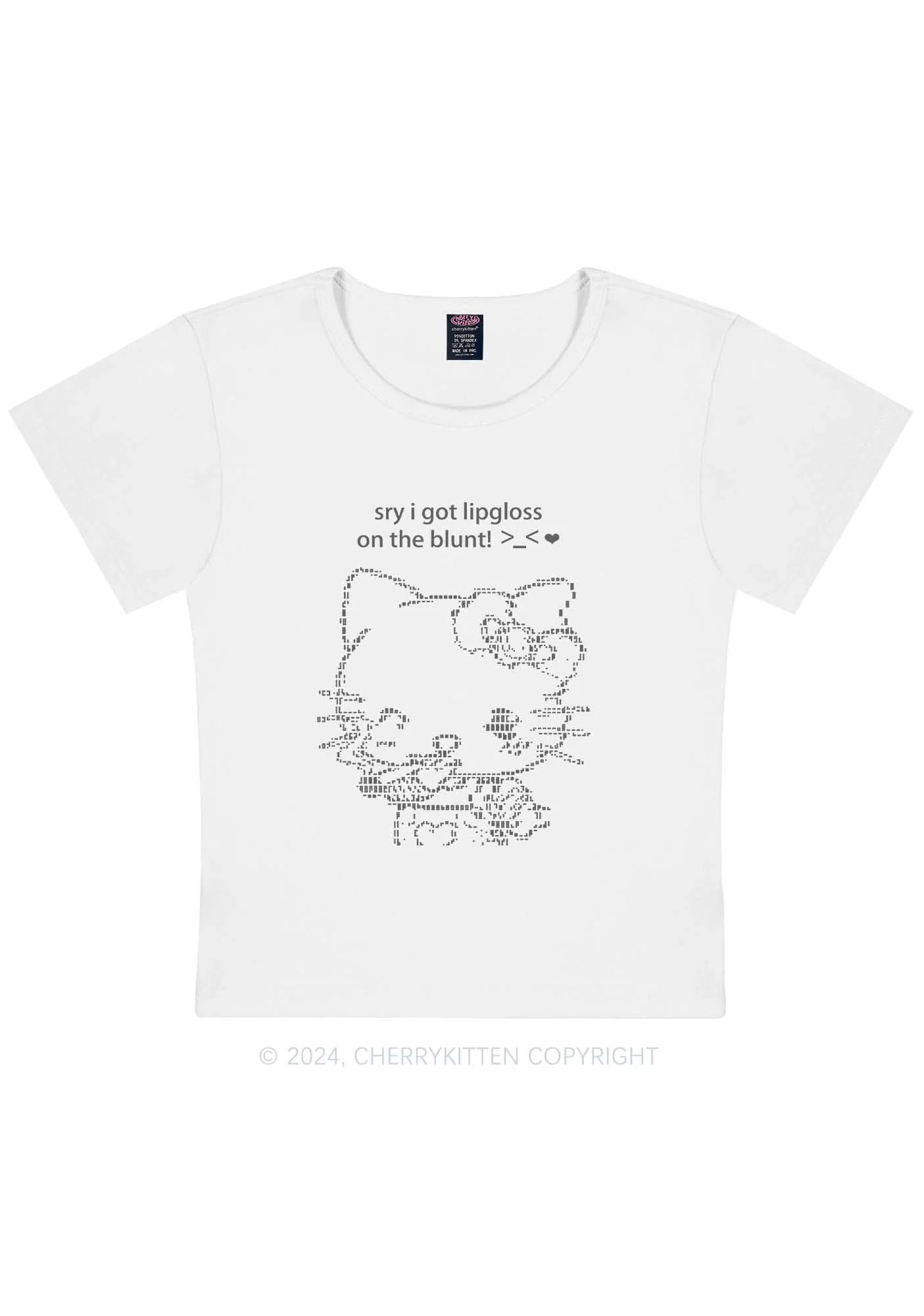 Curvy Sorry About Lipgloss Y2K Baby Tee Cherrykitten - Image 3