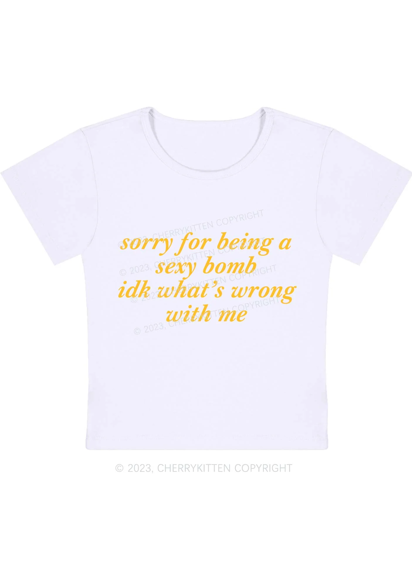 Curvy Sorry For Being A Bomb Y2K Baby Tee Cherrykitten - Image 3