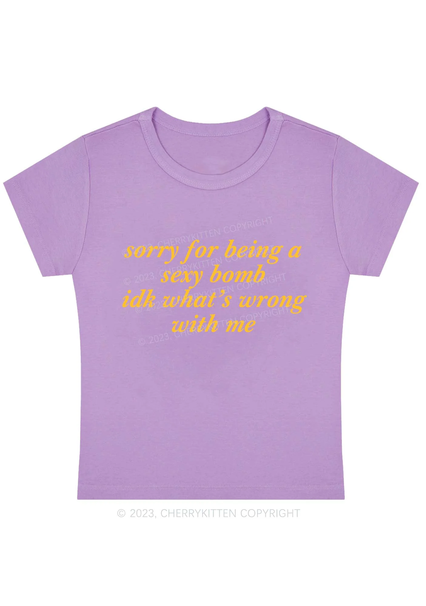 Curvy Sorry For Being A Bomb Y2K Baby Tee Cherrykitten - Image 4