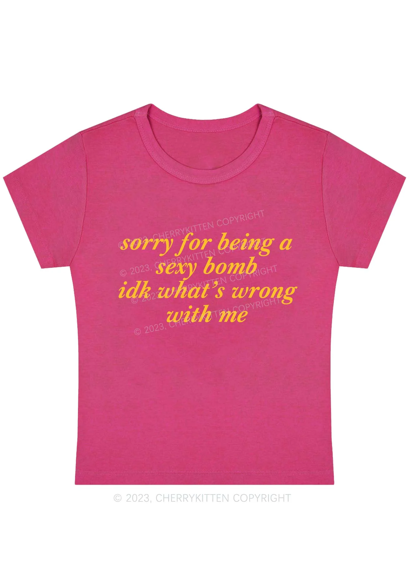 Curvy Sorry For Being A Bomb Y2K Baby Tee Cherrykitten - Image 5